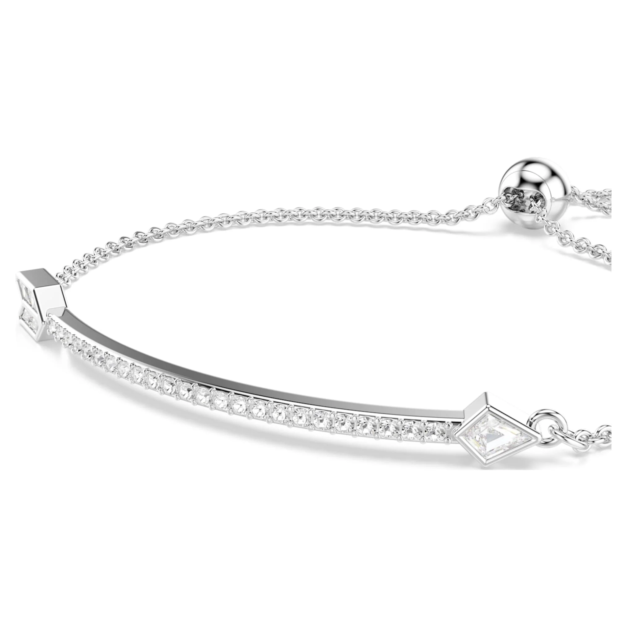 Idyllia bracelet Mixed cuts, Arrow, White, Rhodium plated - Image 4