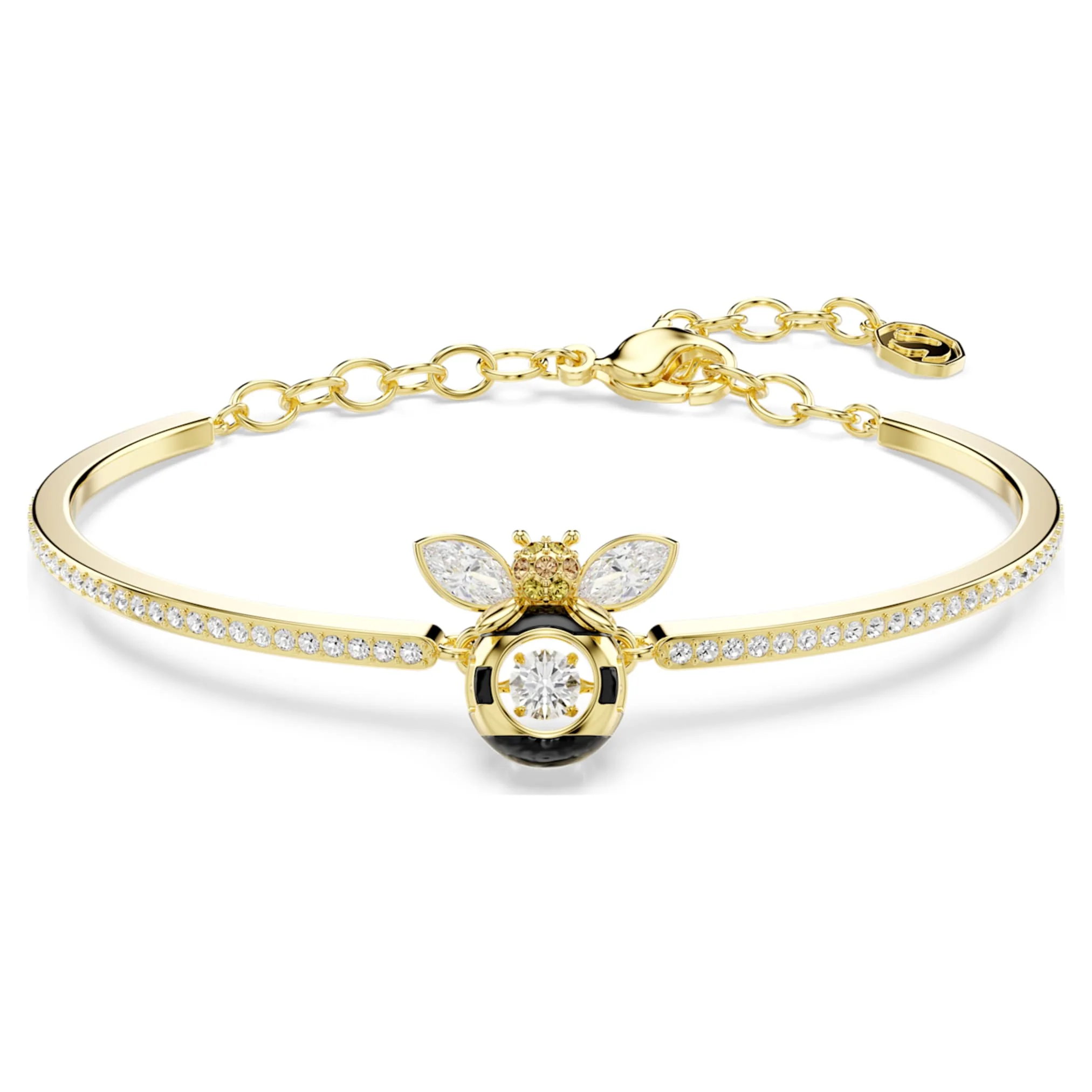 Idyllia bracelet Mixed cuts, Bee, Multicolored, Gold-tone plated