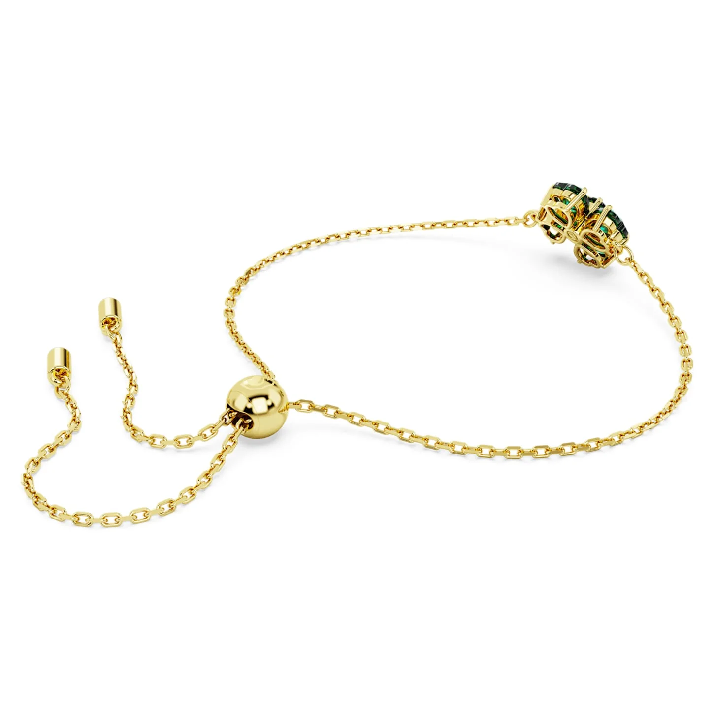 Idyllia bracelet Mixed cuts, Clover, Green, Gold-tone plated - Image 4