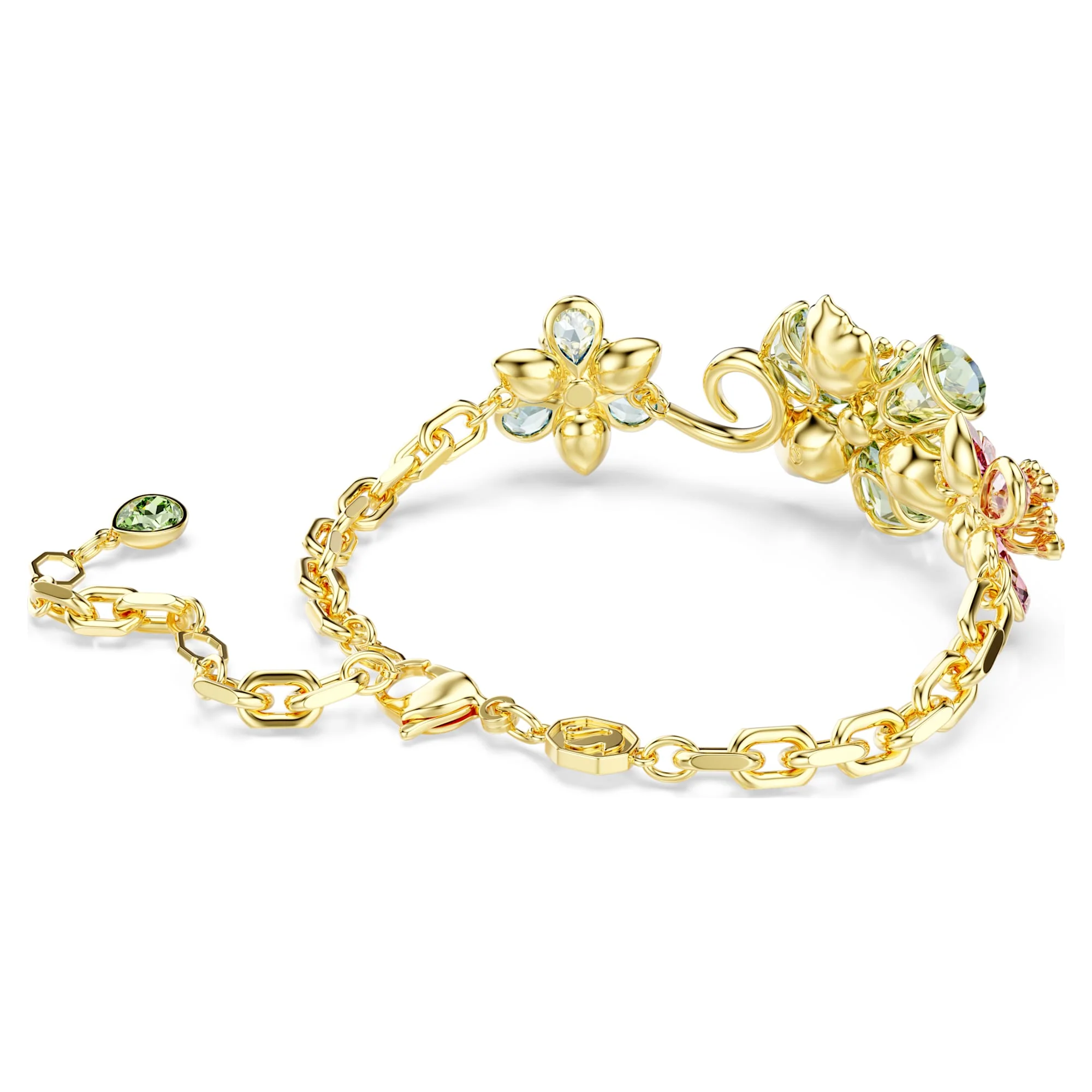 Idyllia bracelet Mixed cuts, Flower, Multicolored, Gold-tone plated - Image 5