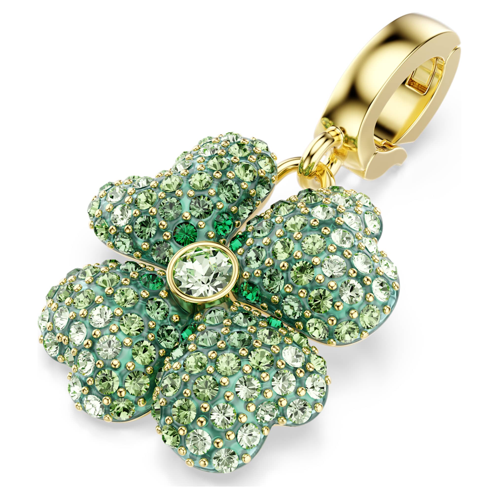 Idyllia charm Clover, Green, Gold-tone plated - Image 4