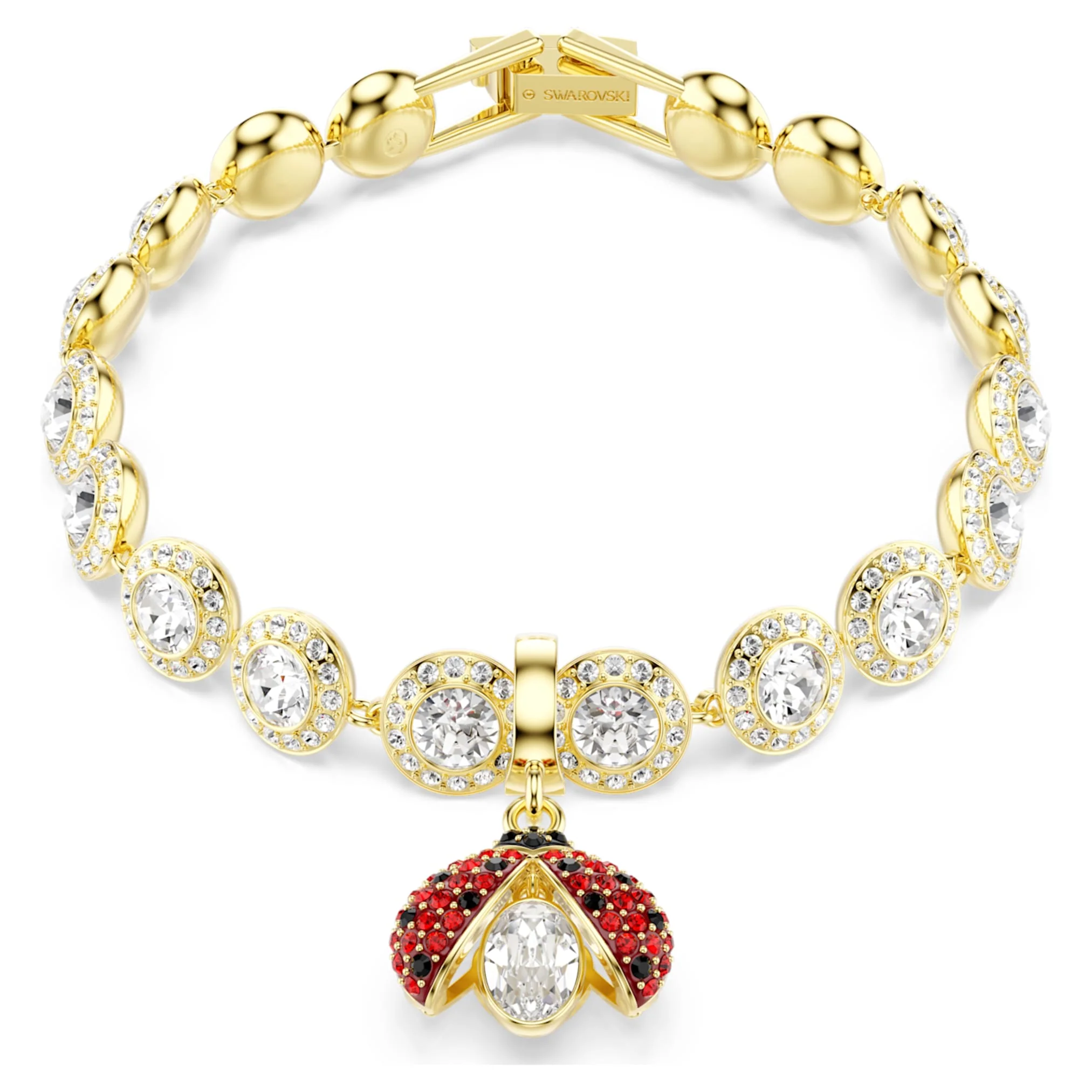 Idyllia charm Mixed cuts, Ladybug, Red, Gold-tone plated - Image 6