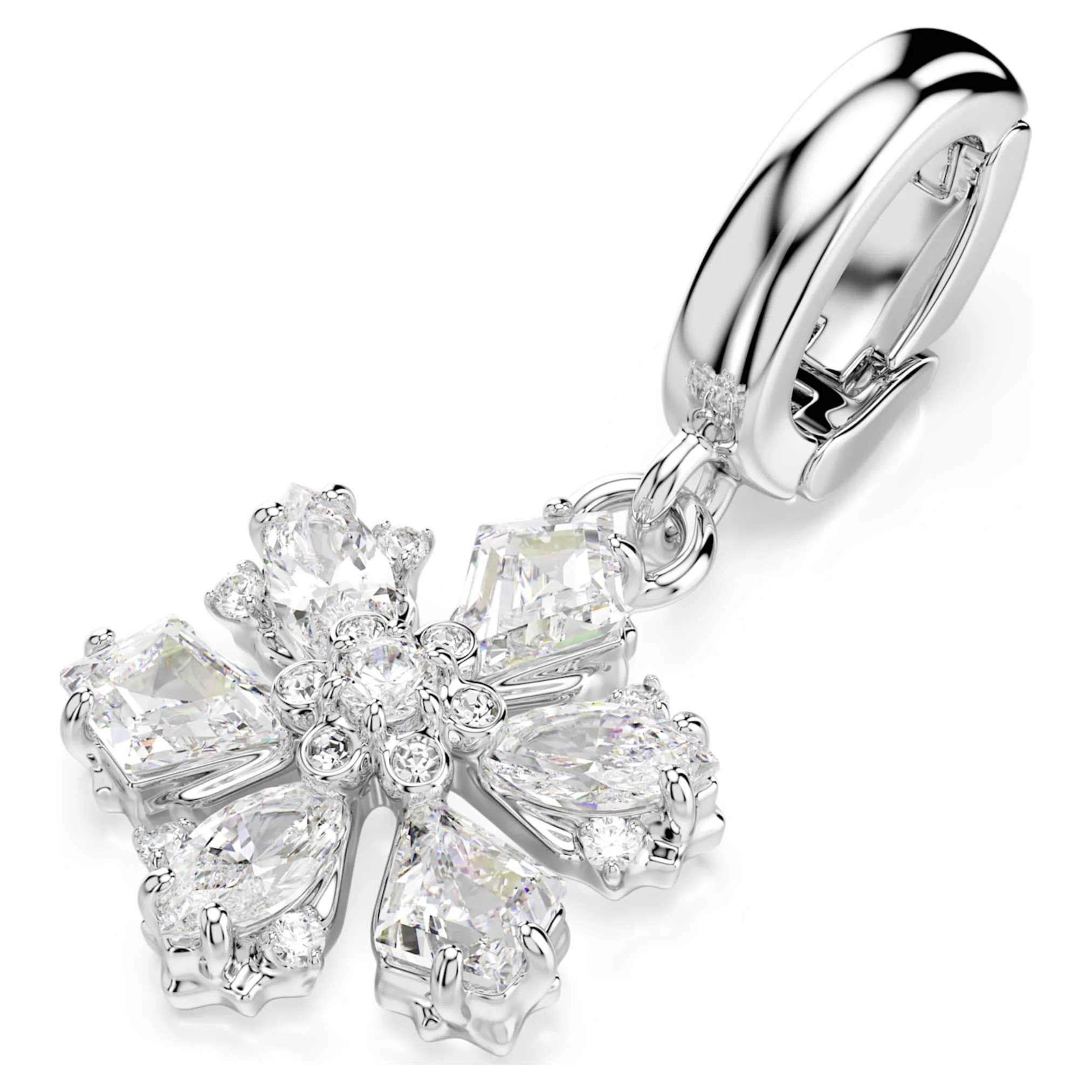 Idyllia charm Mixed cuts, Snowflake, White, Rhodium plated - Image 2