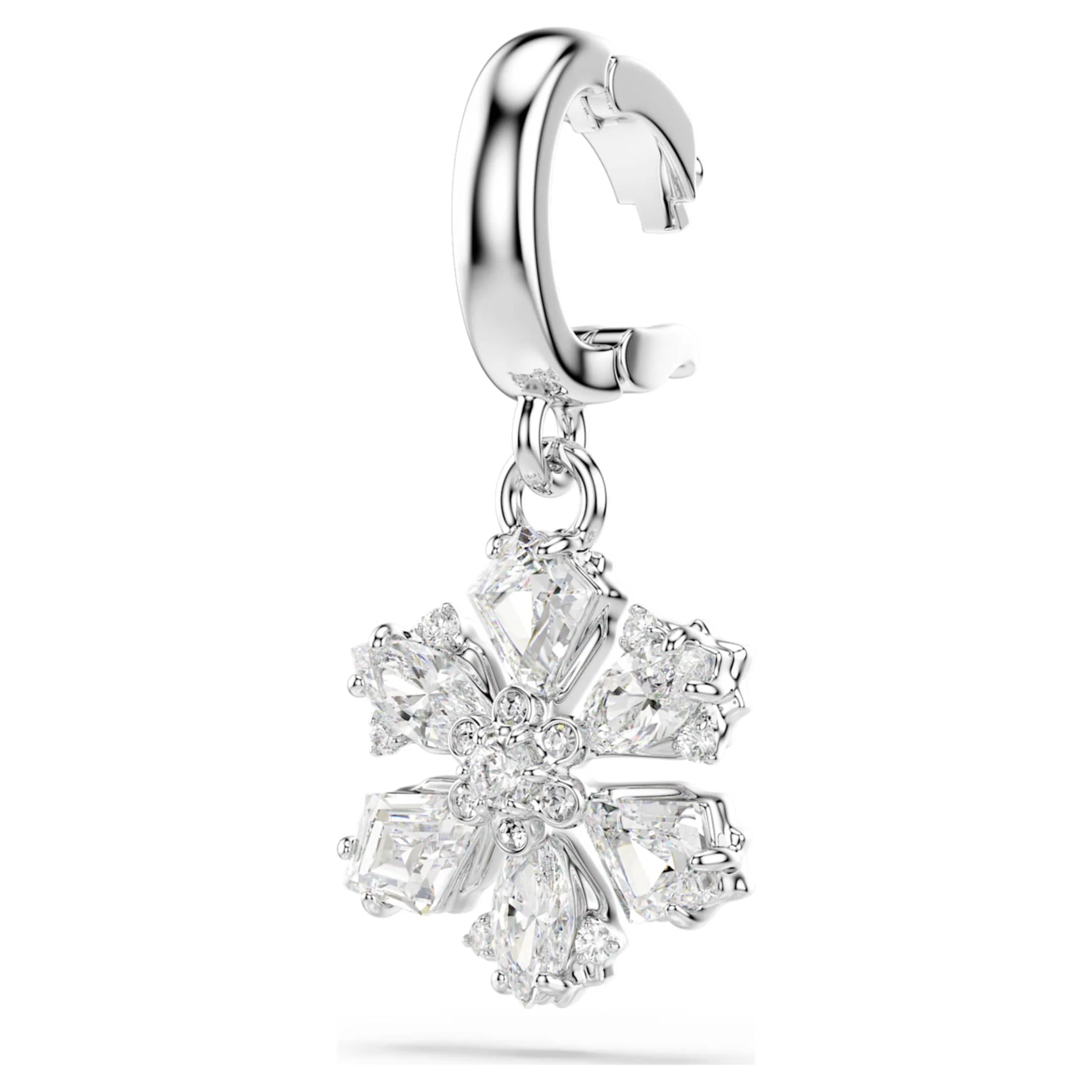 Idyllia charm Mixed cuts, Snowflake, White, Rhodium plated - Image 3