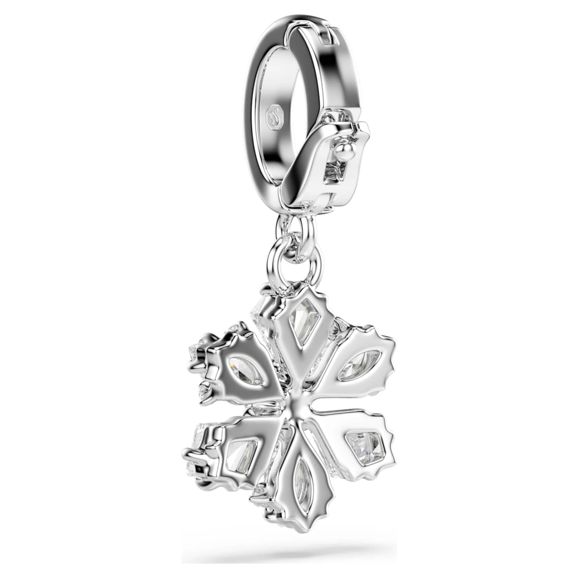 Idyllia charm Mixed cuts, Snowflake, White, Rhodium plated - Image 4