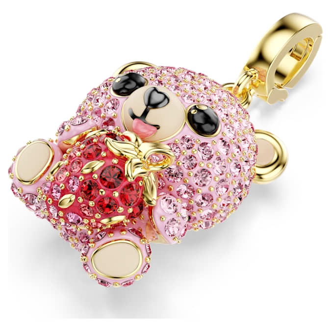 Idyllia charm Mixed cuts, Teddy, Pink, Gold-tone plated - Image 2