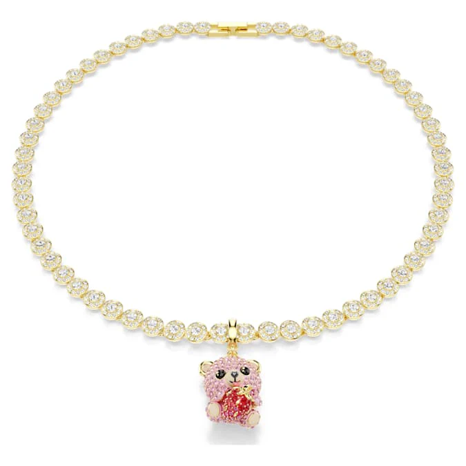 Idyllia charm Mixed cuts, Teddy, Pink, Gold-tone plated - Image 5