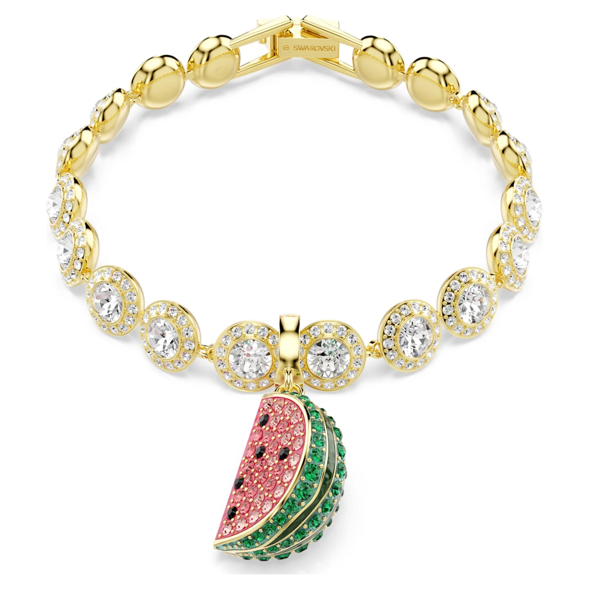 Idyllia charm Mixed cuts, Watermelon, Multicolored, Gold-tone plated - Image 6