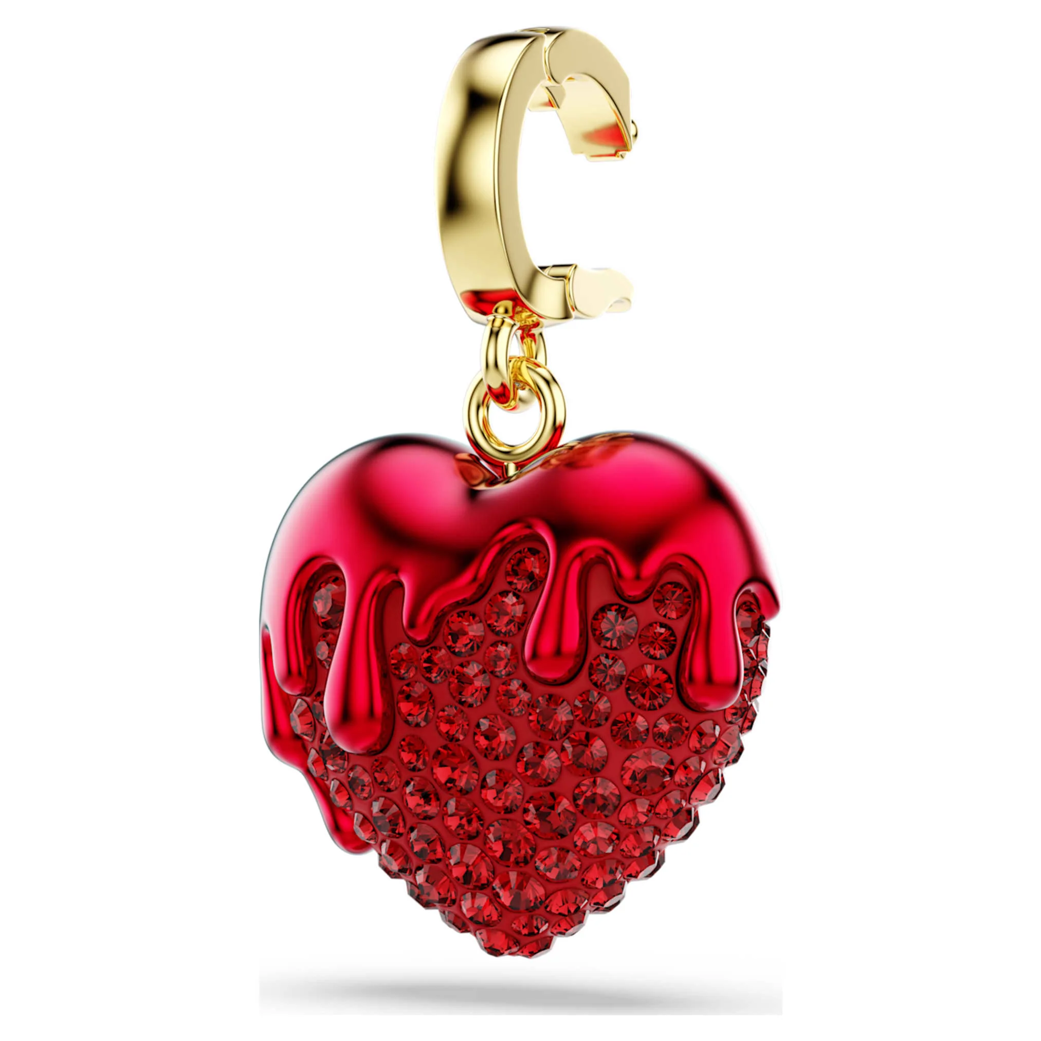 Idyllia charm Round cut, Heart, Red, Gold-tone plated - Image 3