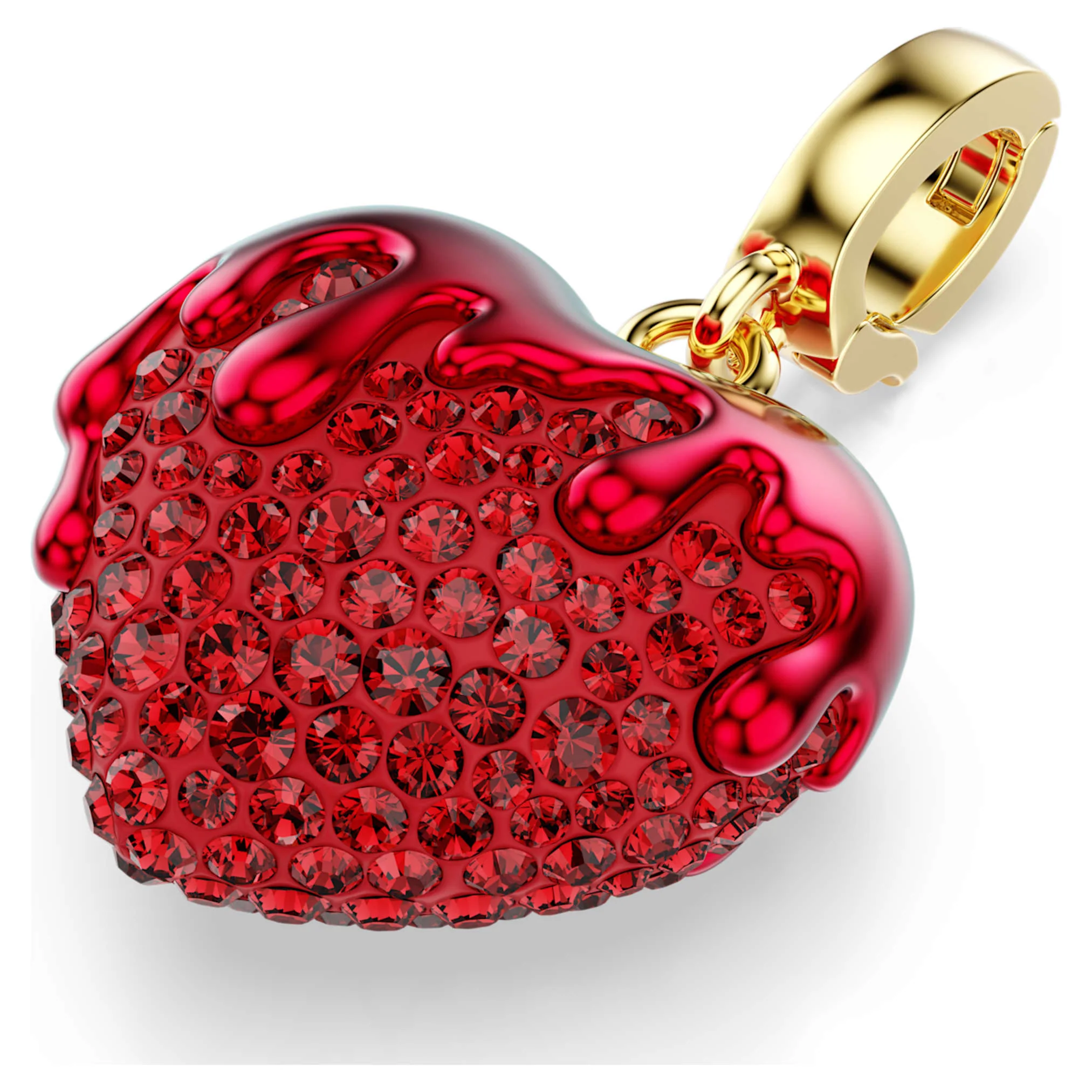 Idyllia charm Round cut, Heart, Red, Gold-tone plated - Image 4