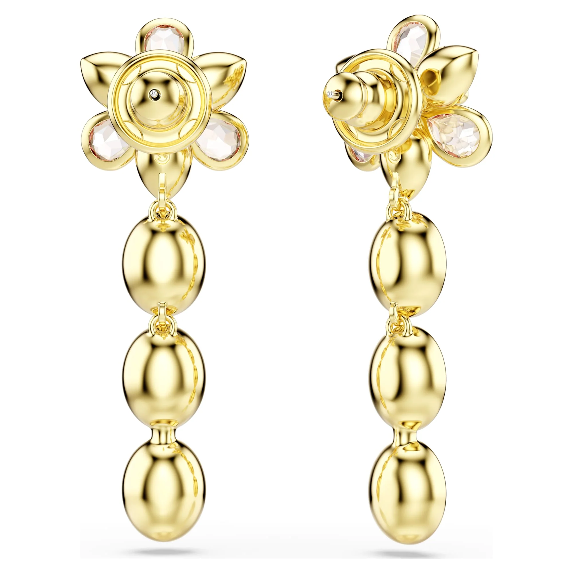 Idyllia drop earrings Mixed cuts, Flower, Multicolored, Gold-tone plated - Image 4