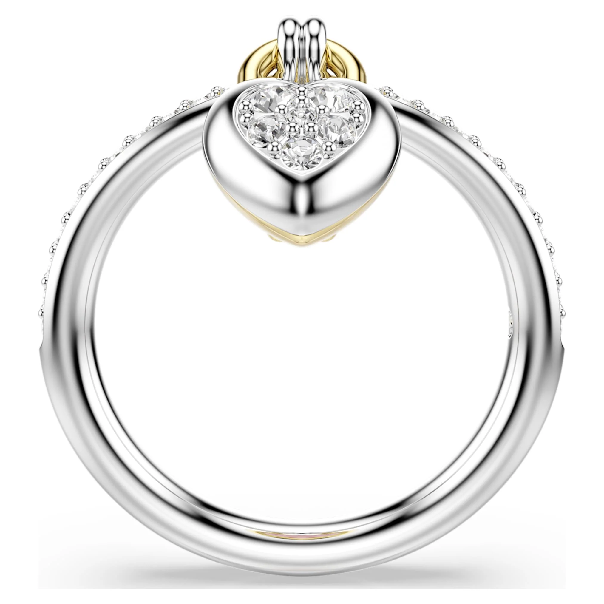 Idyllia motif ring Mixed cuts, Heart, Pink, Mixed metal finish - Image 4