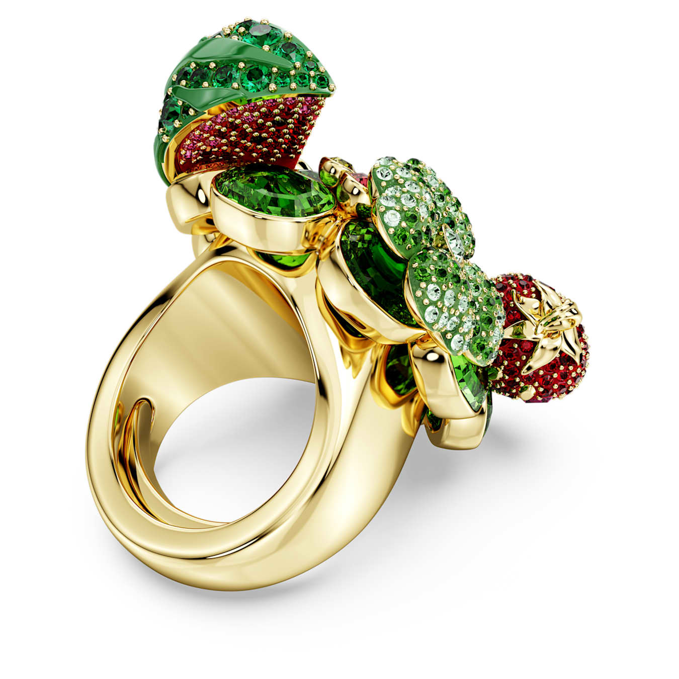 Idyllia motif ring Multicolored, Gold-tone plated - Image 4