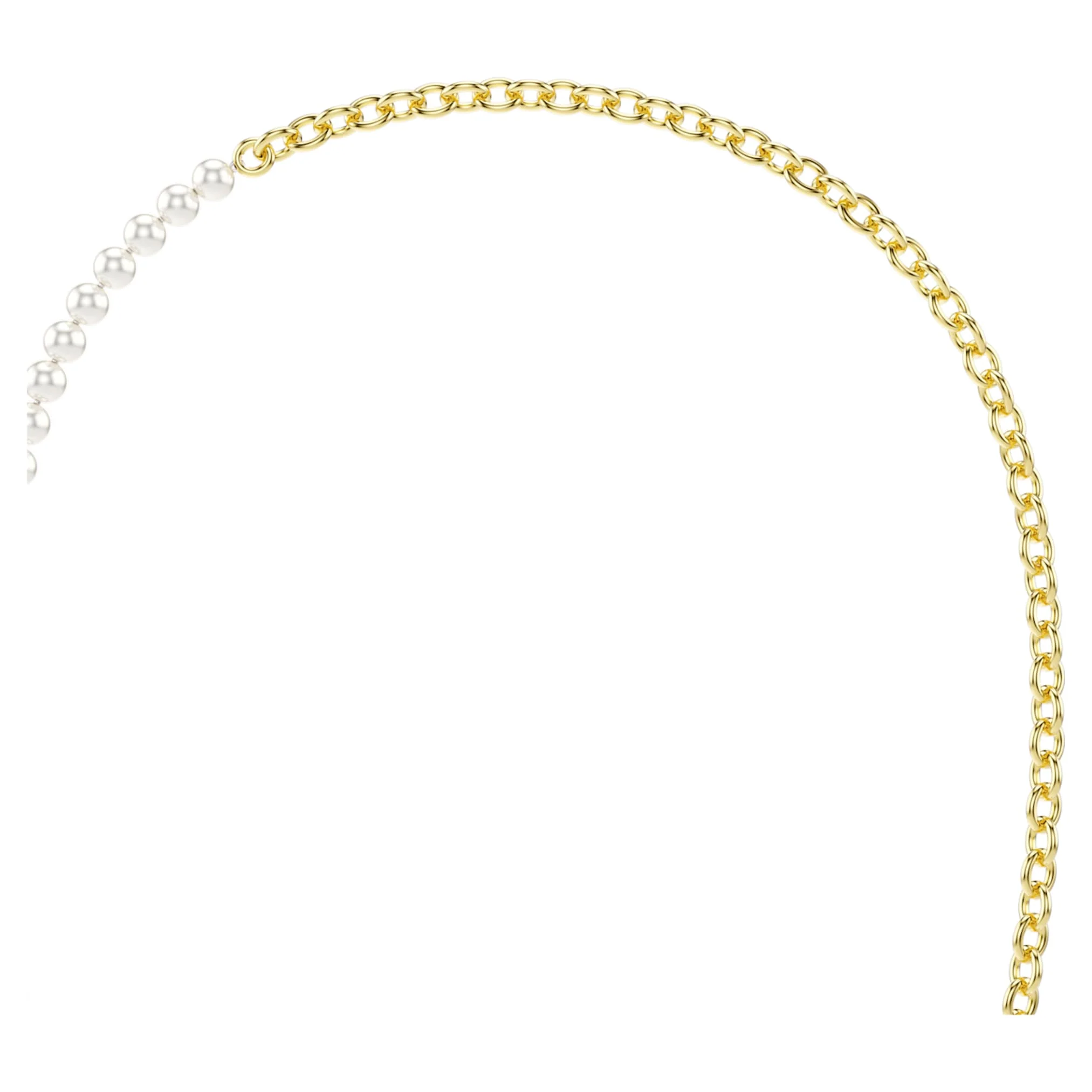 Idyllia necklace Crystal pearl, White, Gold-tone plated - Image 4