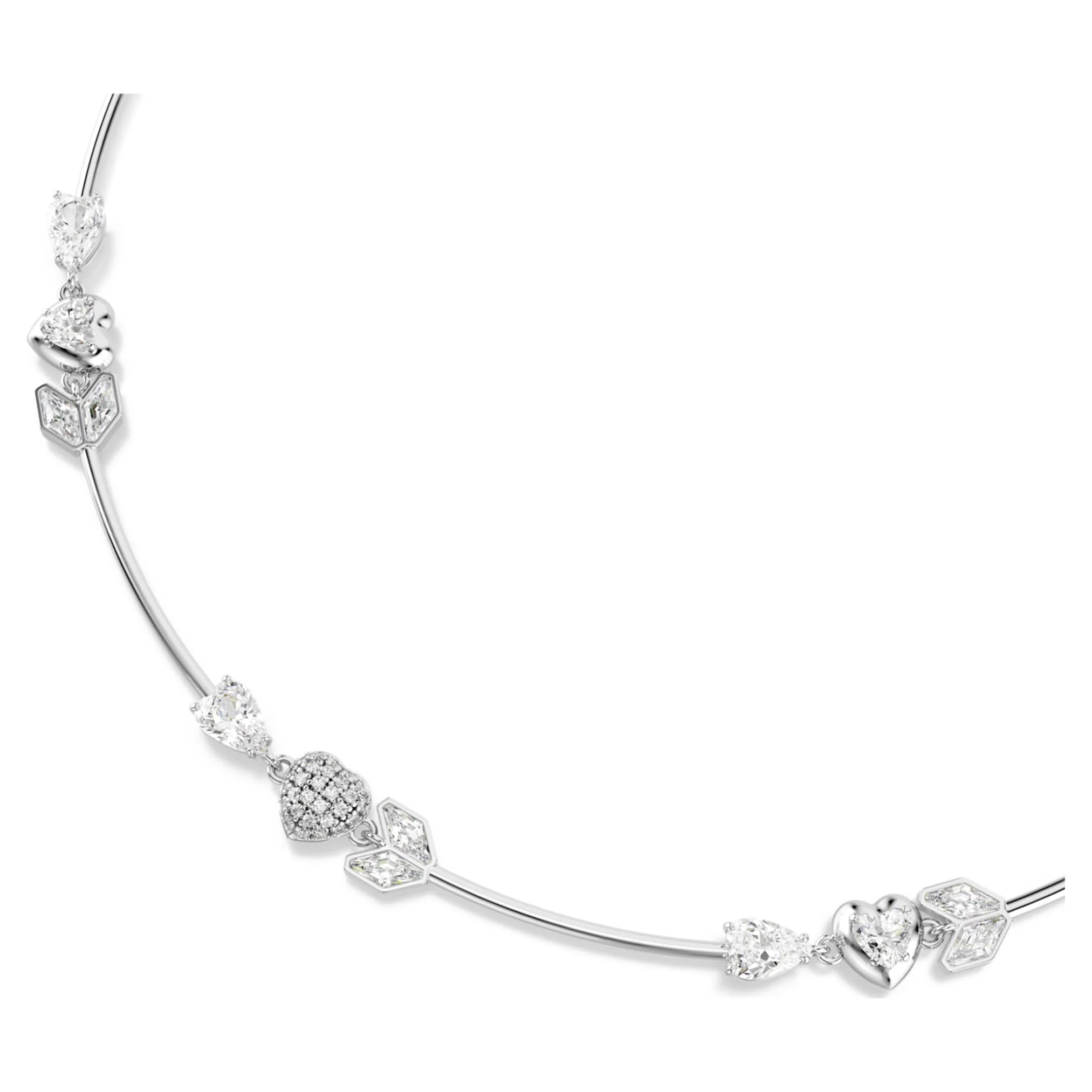 Idyllia necklace Heart with arrow, White, Rhodium plated - Image 4