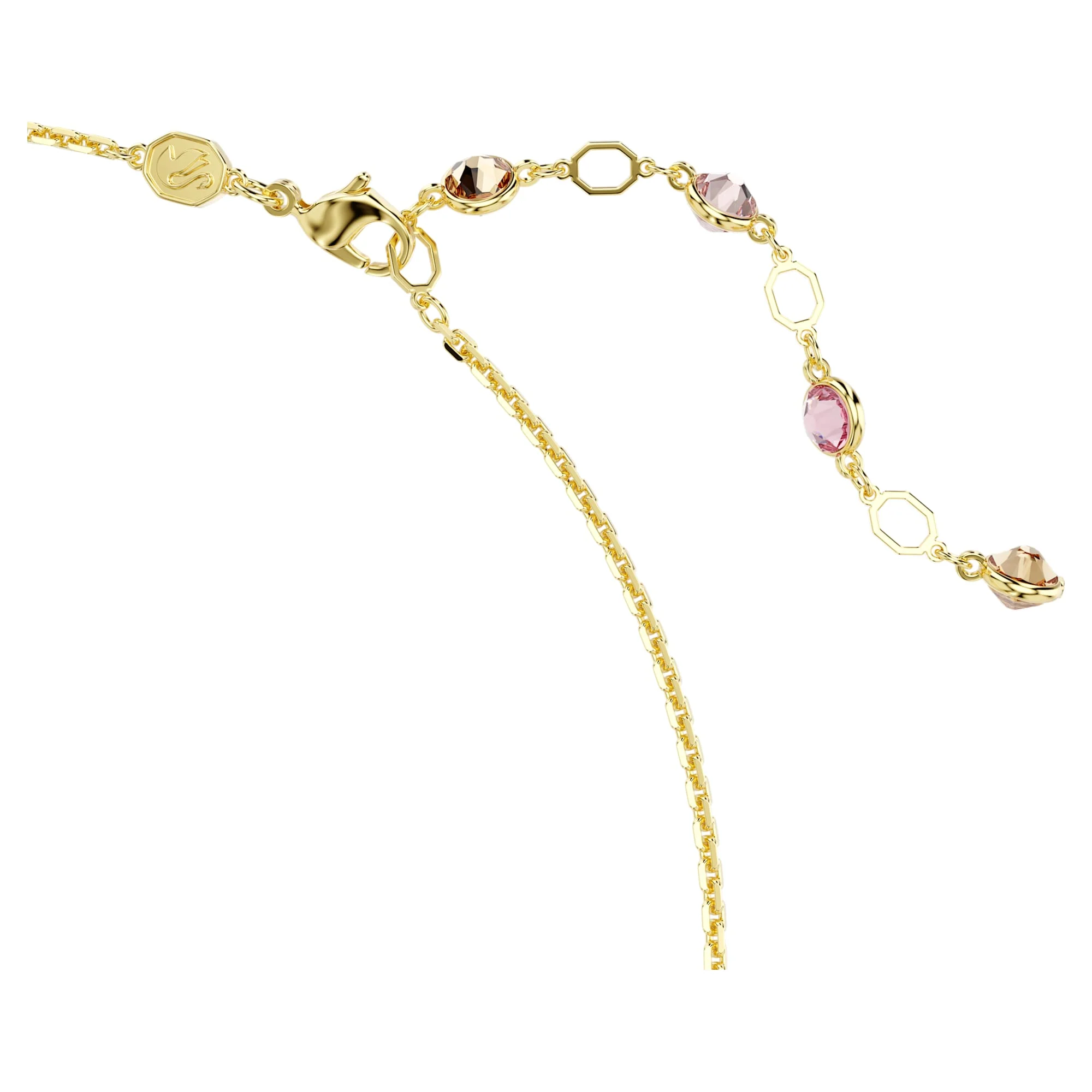 Idyllia necklace Mixed cuts, Flower, Multicolored, Gold-tone plated - Image 3