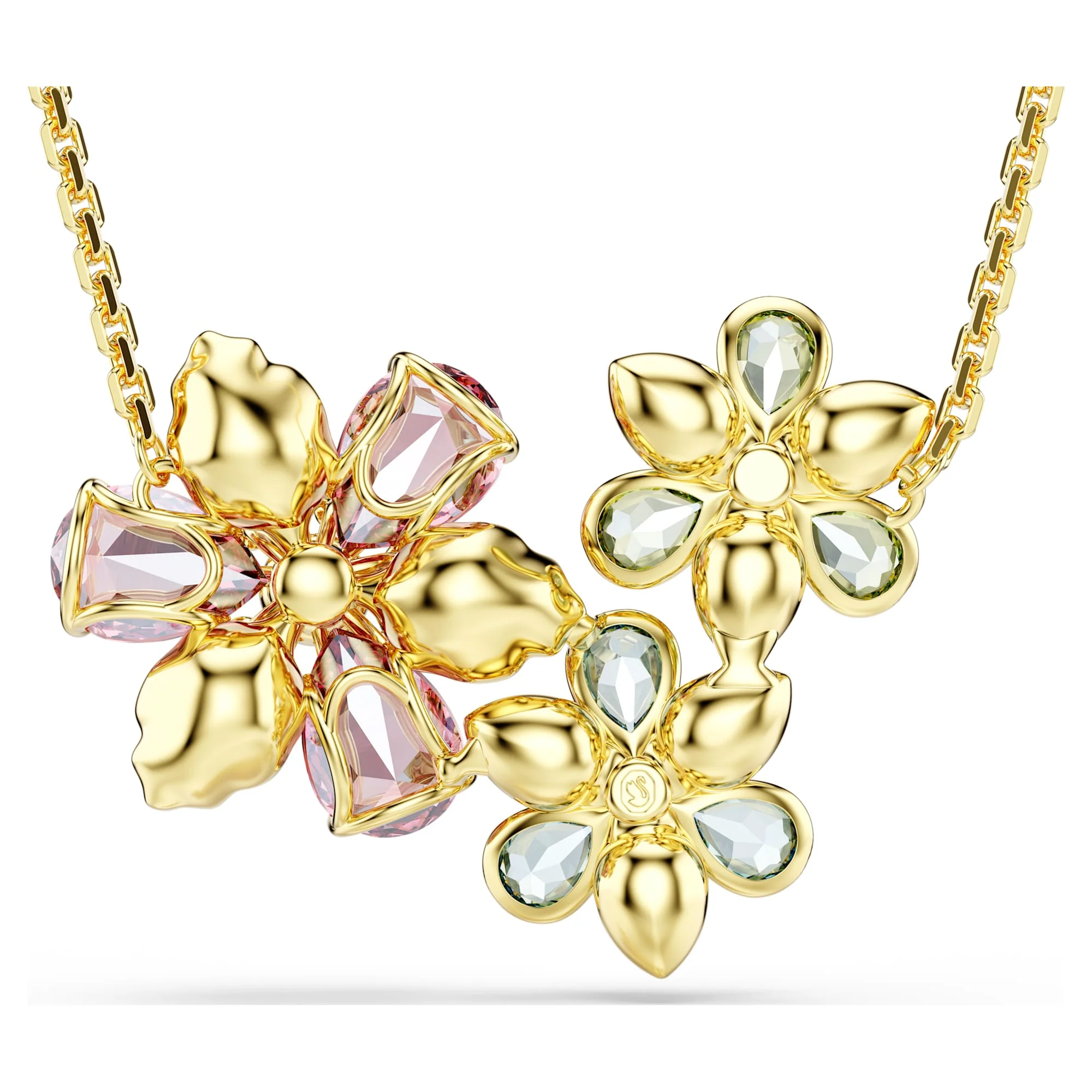 Idyllia pendant Mixed cuts, Flower, Multicolored, Gold-tone plated - Image 4