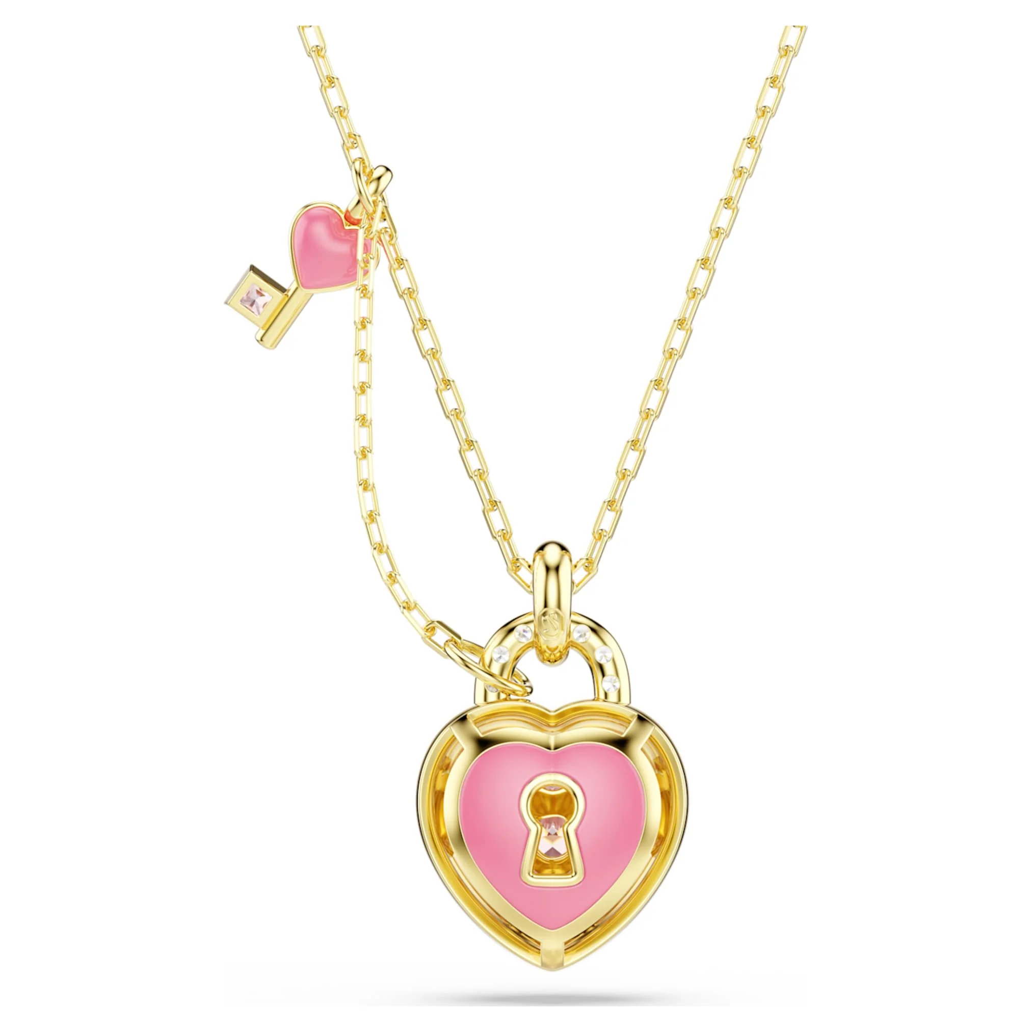 Idyllia pendant Mixed cuts, Heart, Key, Pink, Gold-tone plated - Image 5