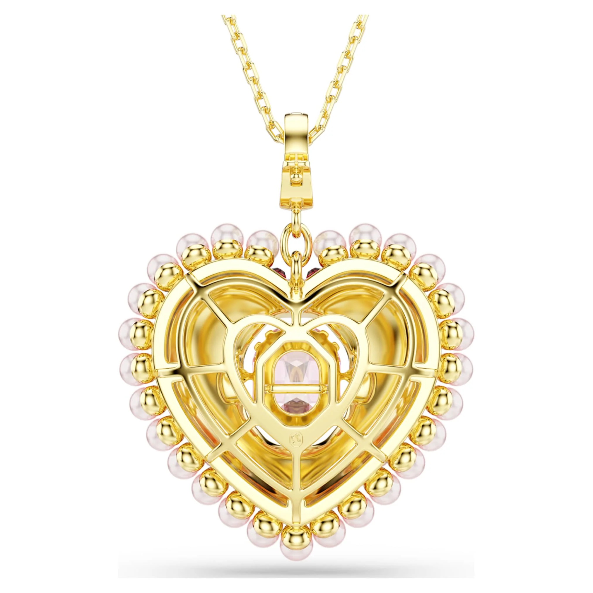 Idyllia pendant Mixed cuts, Heart, Pink, Gold-tone plated - Image 6