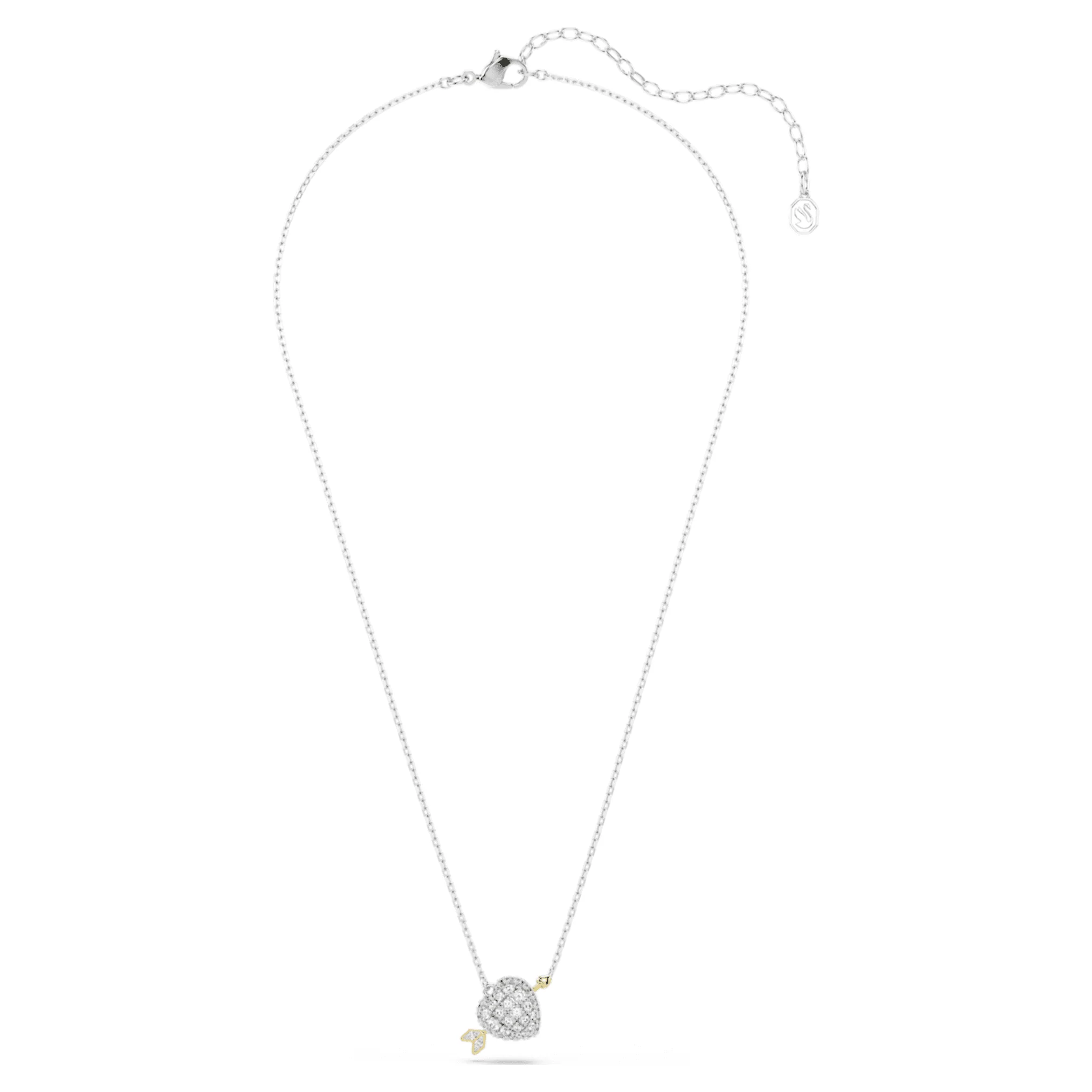 Idyllia pendant Mixed cuts, Heart with arrow, White, Mixed metal finish - Image 2