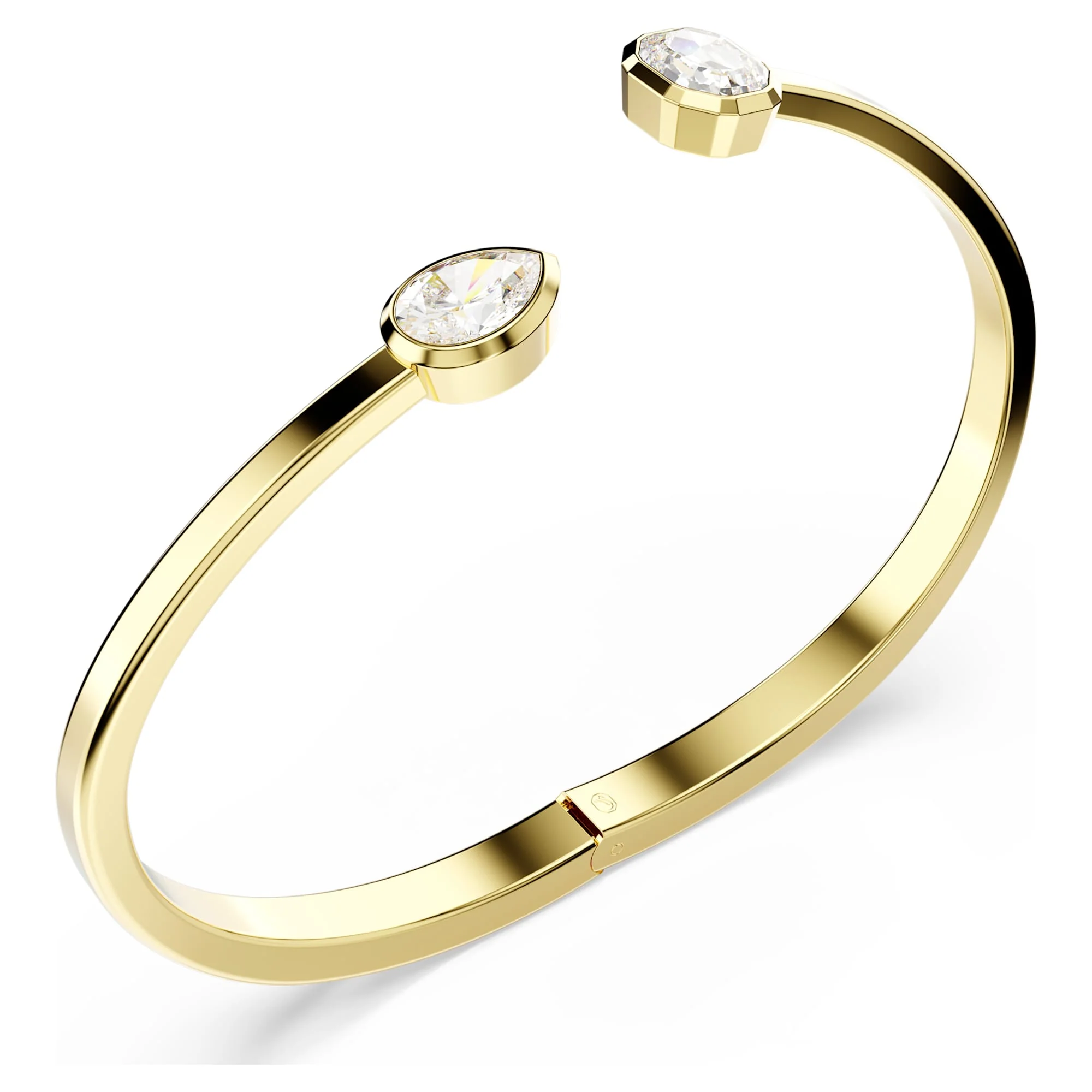 Imber bangle Mixed cuts, White, Gold-tone plated - Image 3