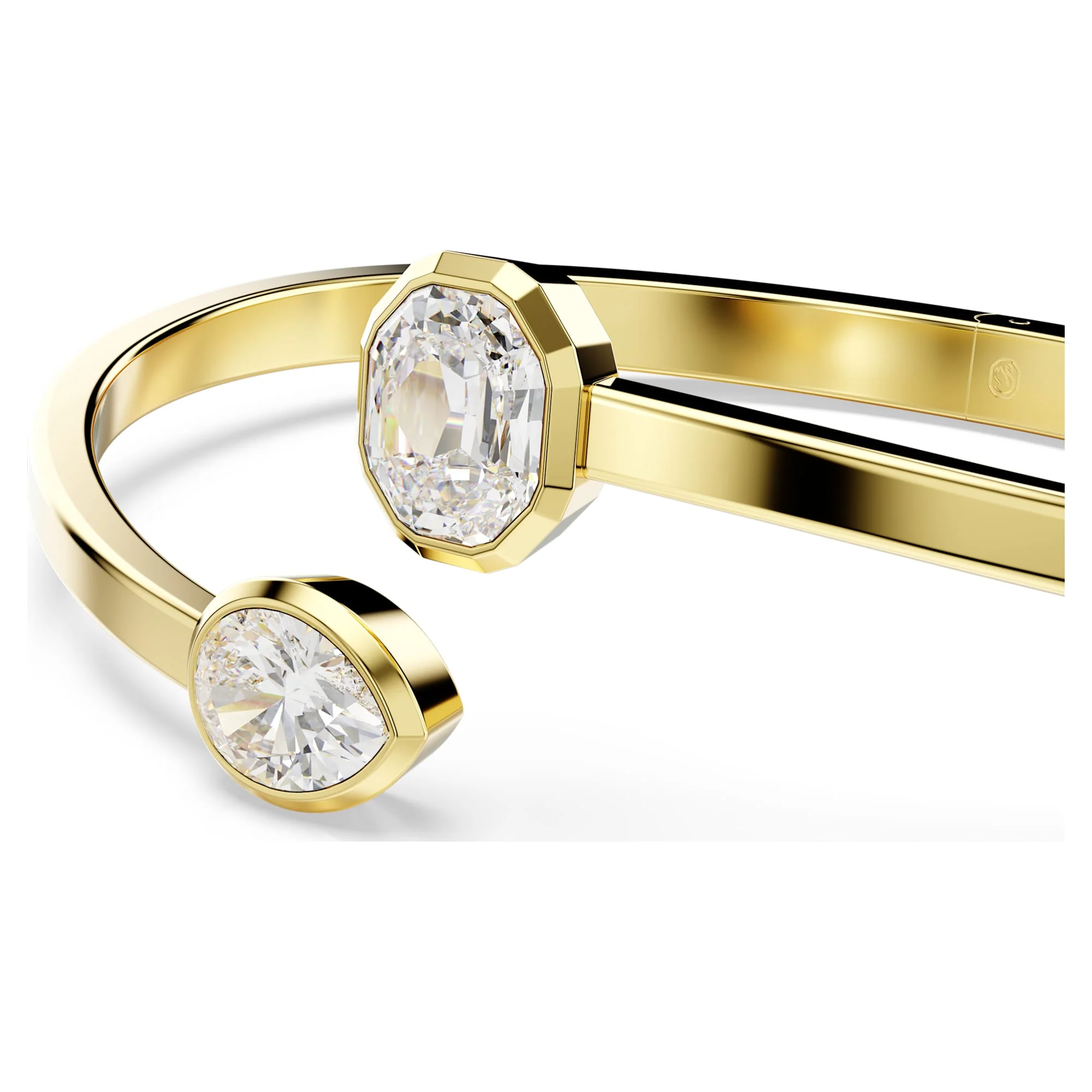 Imber bangle Mixed cuts, White, Gold-tone plated - Image 4