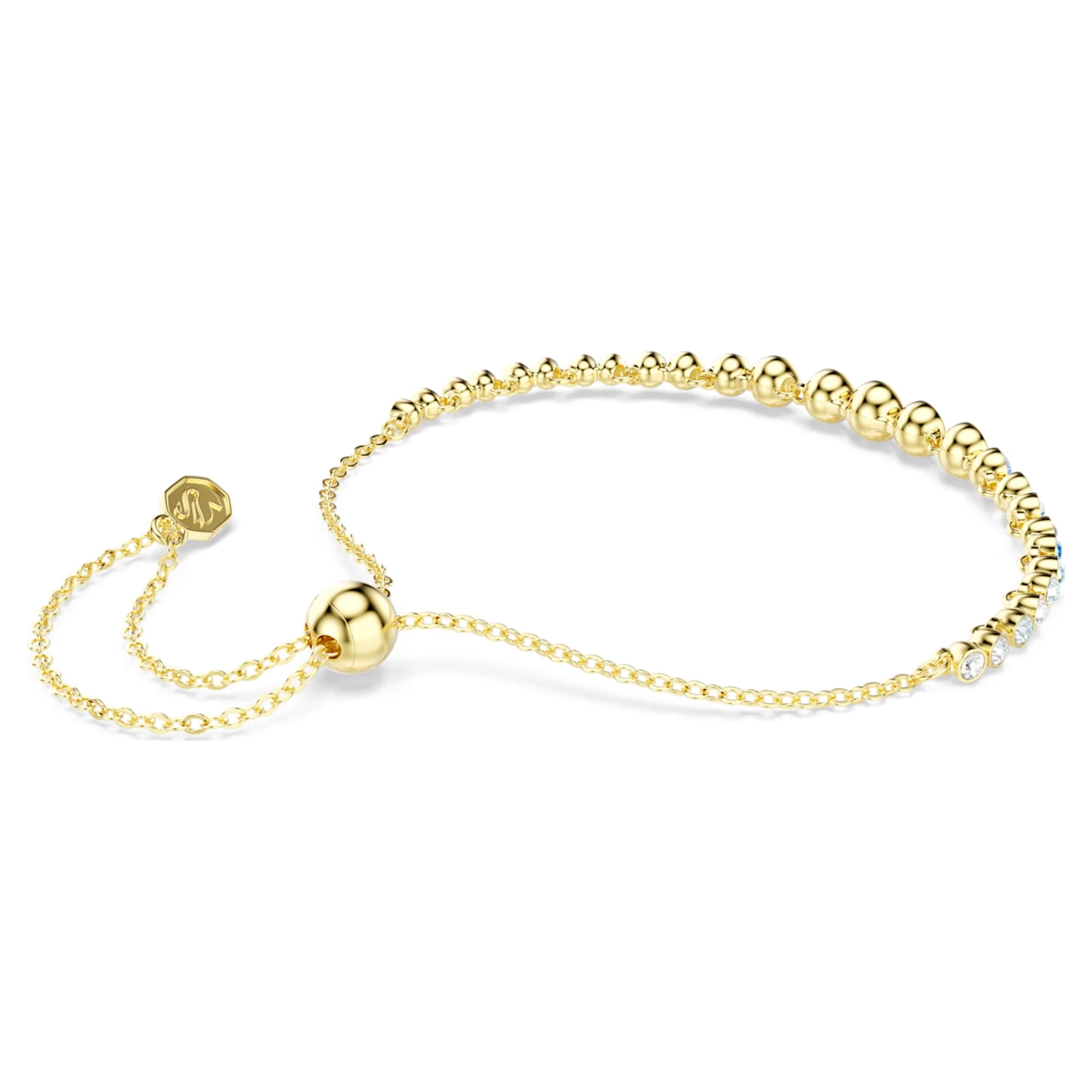 Imber bracelet Round cut, Blue, 18K gold finish - Image 4