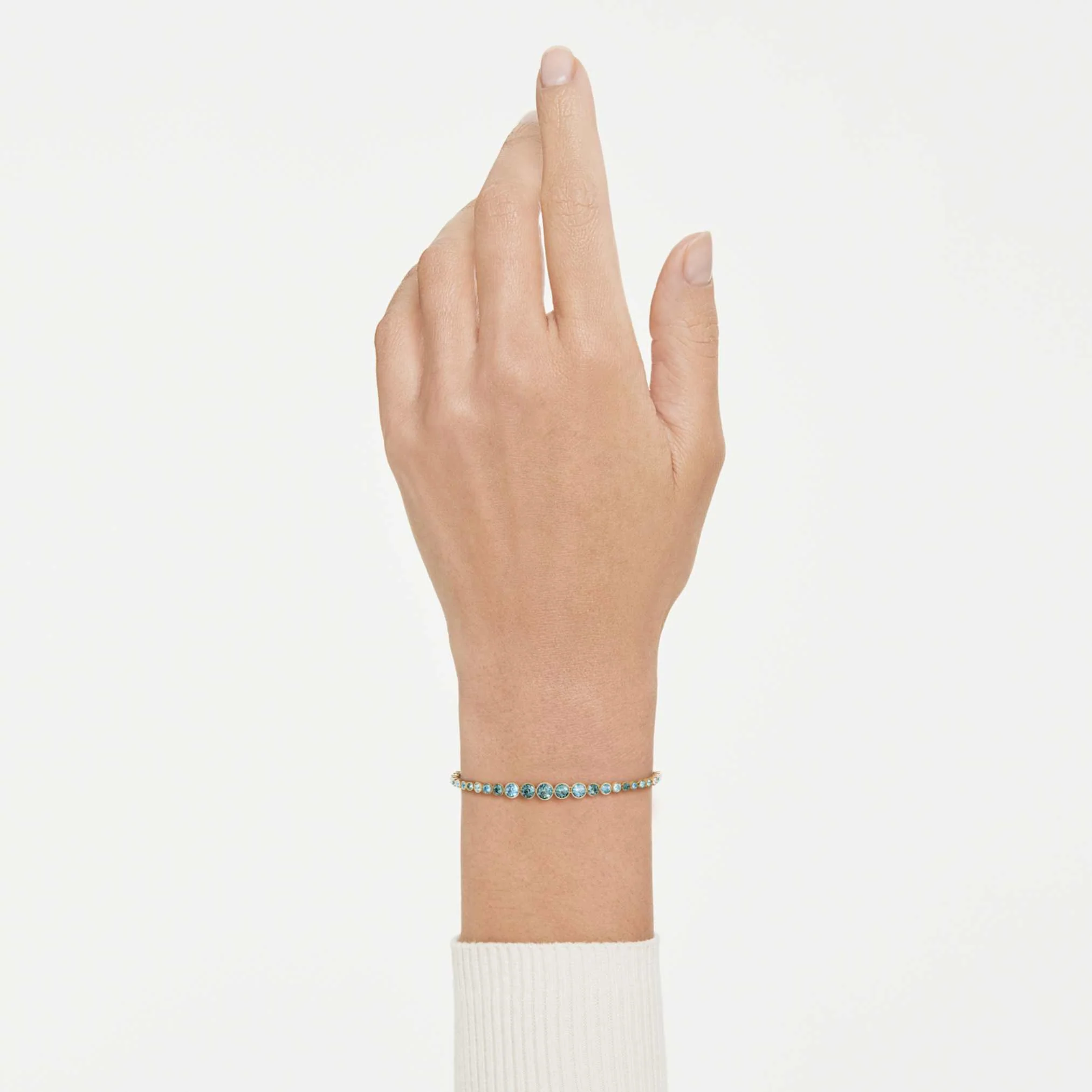 Imber bracelet Round cut, Blue, 18K gold finish - Image 5