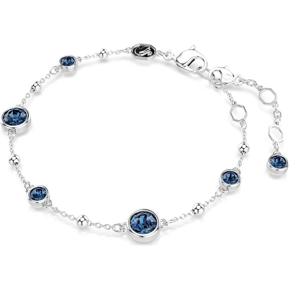 Imber bracelet, Round cut, Blue, Rhodium plated - Image 2