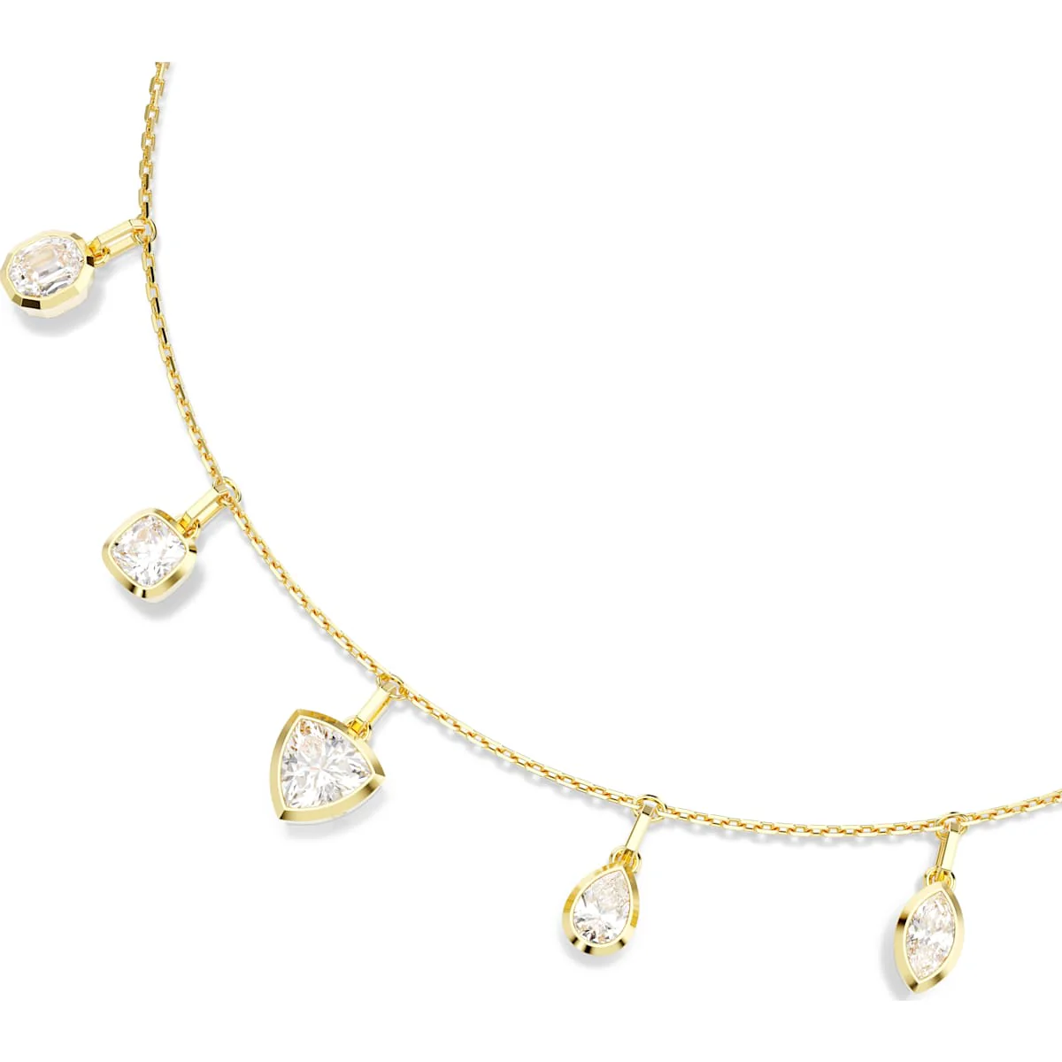 Imber necklace, Mixed cuts, White, Gold-tone plated - Image 4