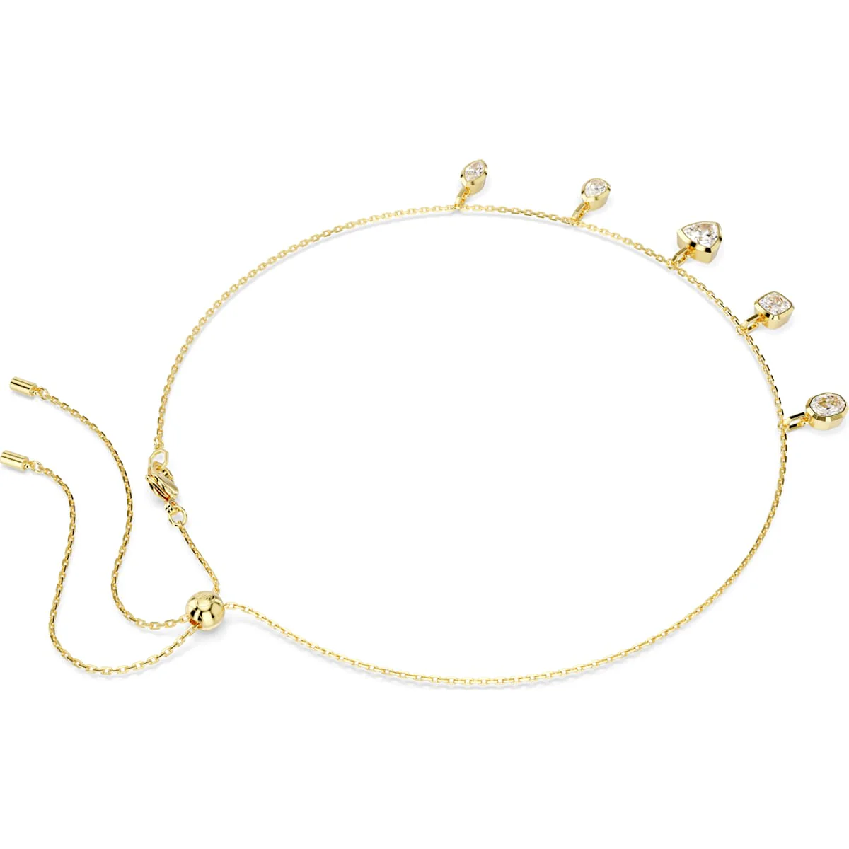 Imber necklace, Mixed cuts, White, Gold-tone plated - Image 5
