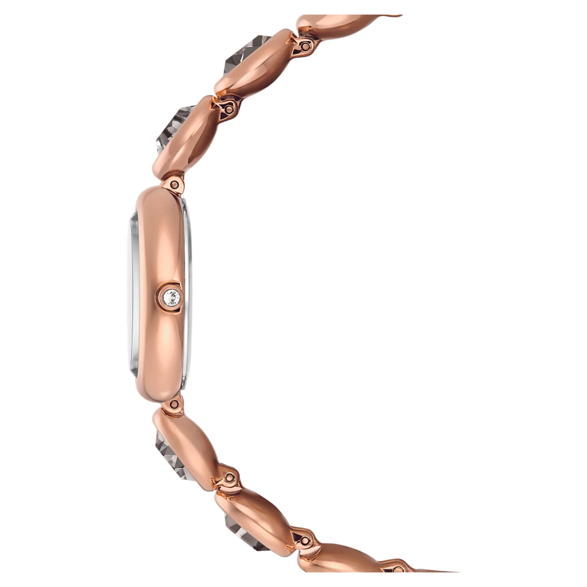 Imber oval watch Swiss Made, Metal bracelet, Black, Rose gold-tone finish - Image 5