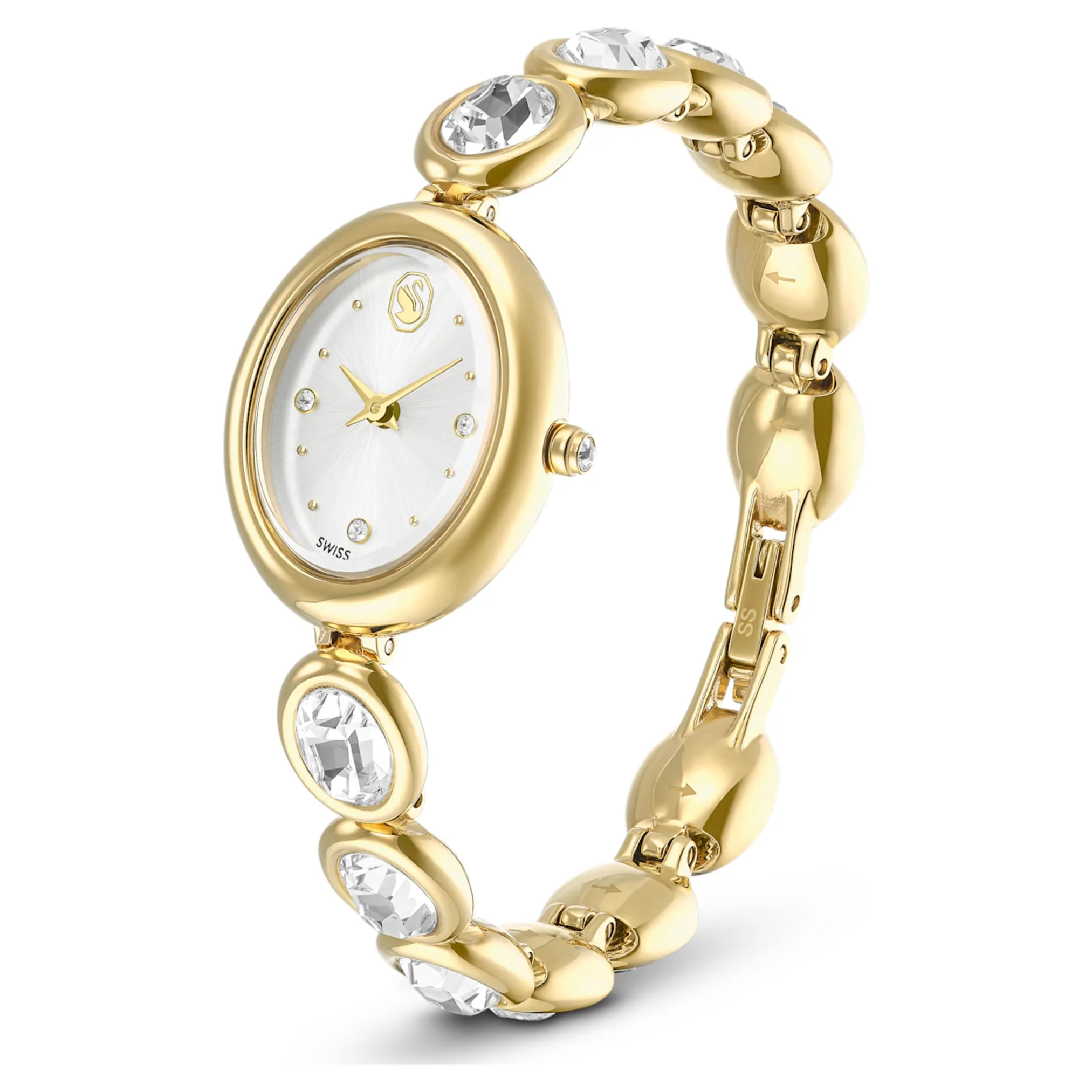 Imber oval watch Swiss Made, Metal bracelet, Gold tone, Gold-tone finish - Image 2
