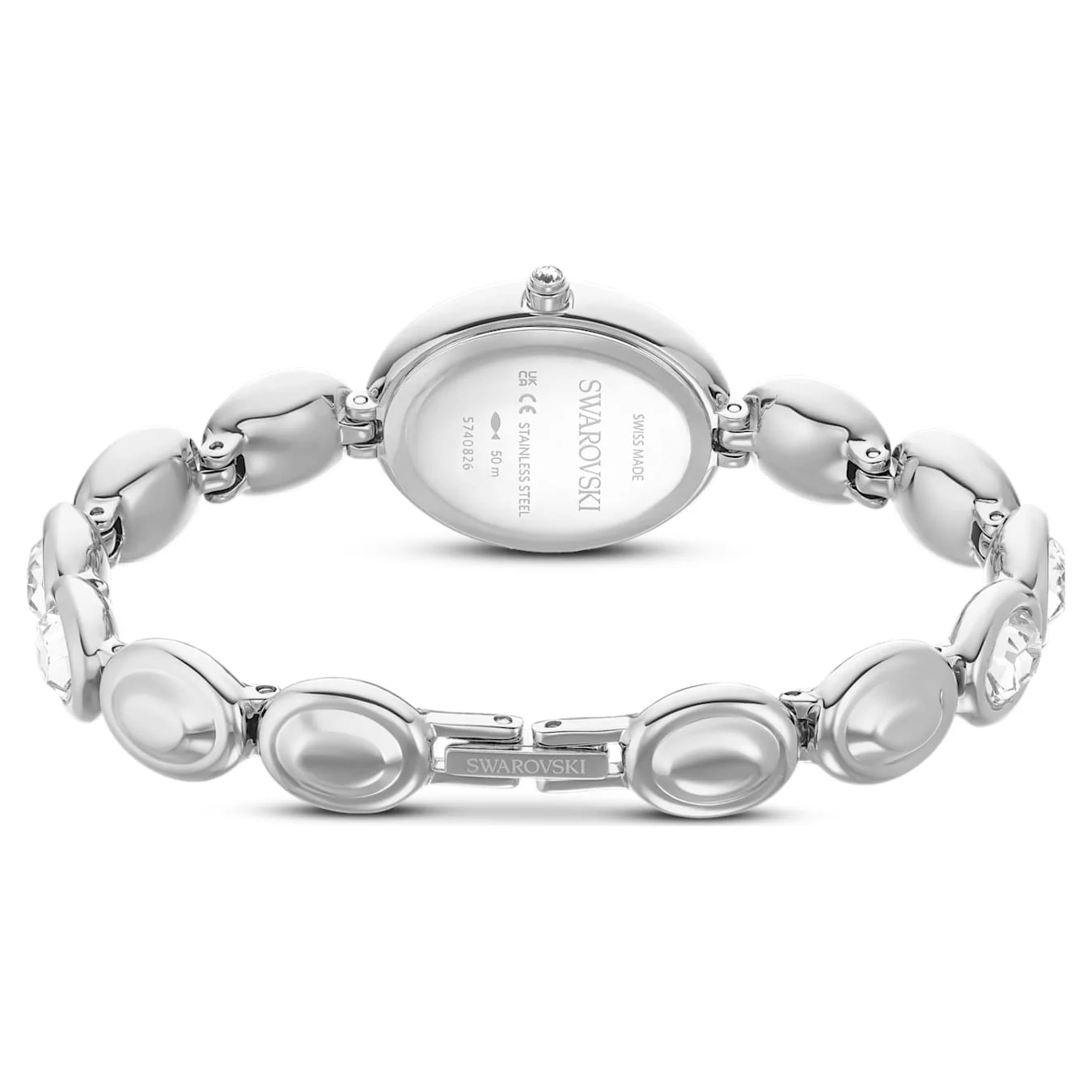 Imber oval watch Swiss Made, Metal bracelet, Silver tone, Stainless steel - Image 3