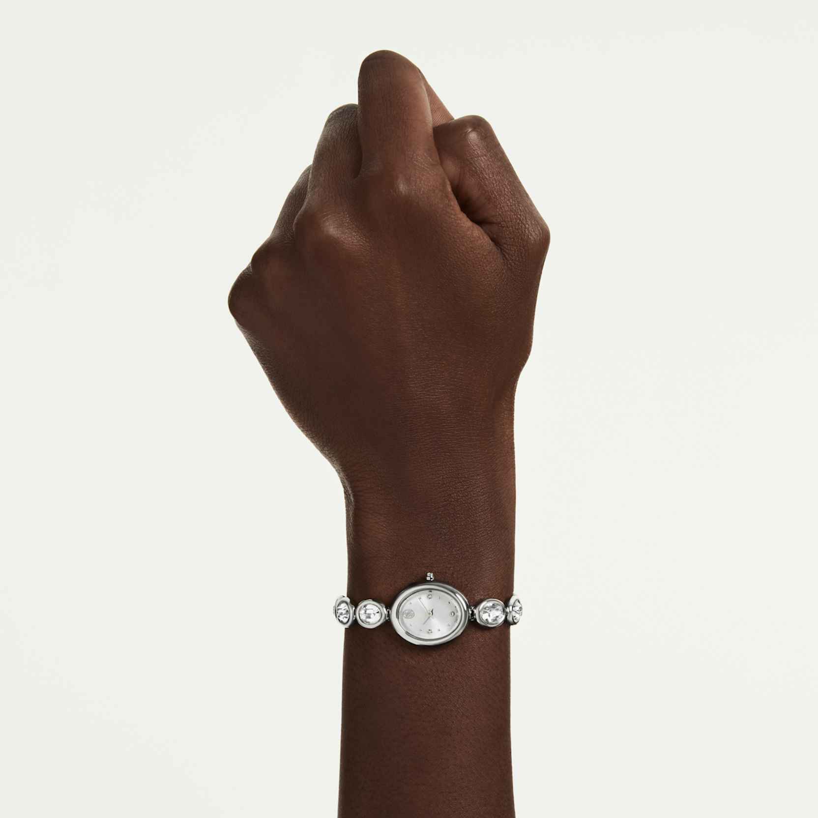 Imber oval watch Swiss Made, Metal bracelet, Silver tone, Stainless steel - Image 6