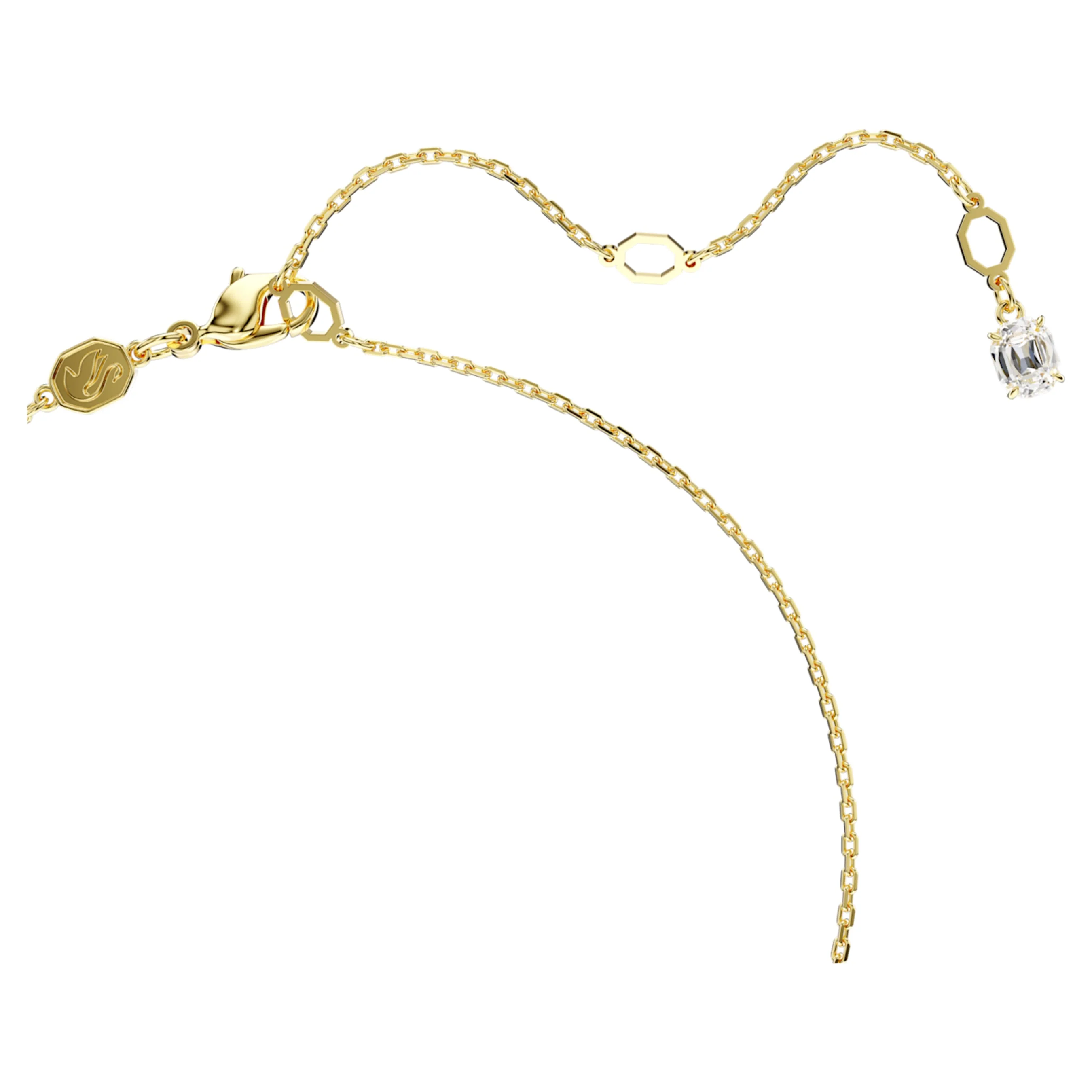 Imber pendant Round cut, White, Gold-tone plated - Image 3