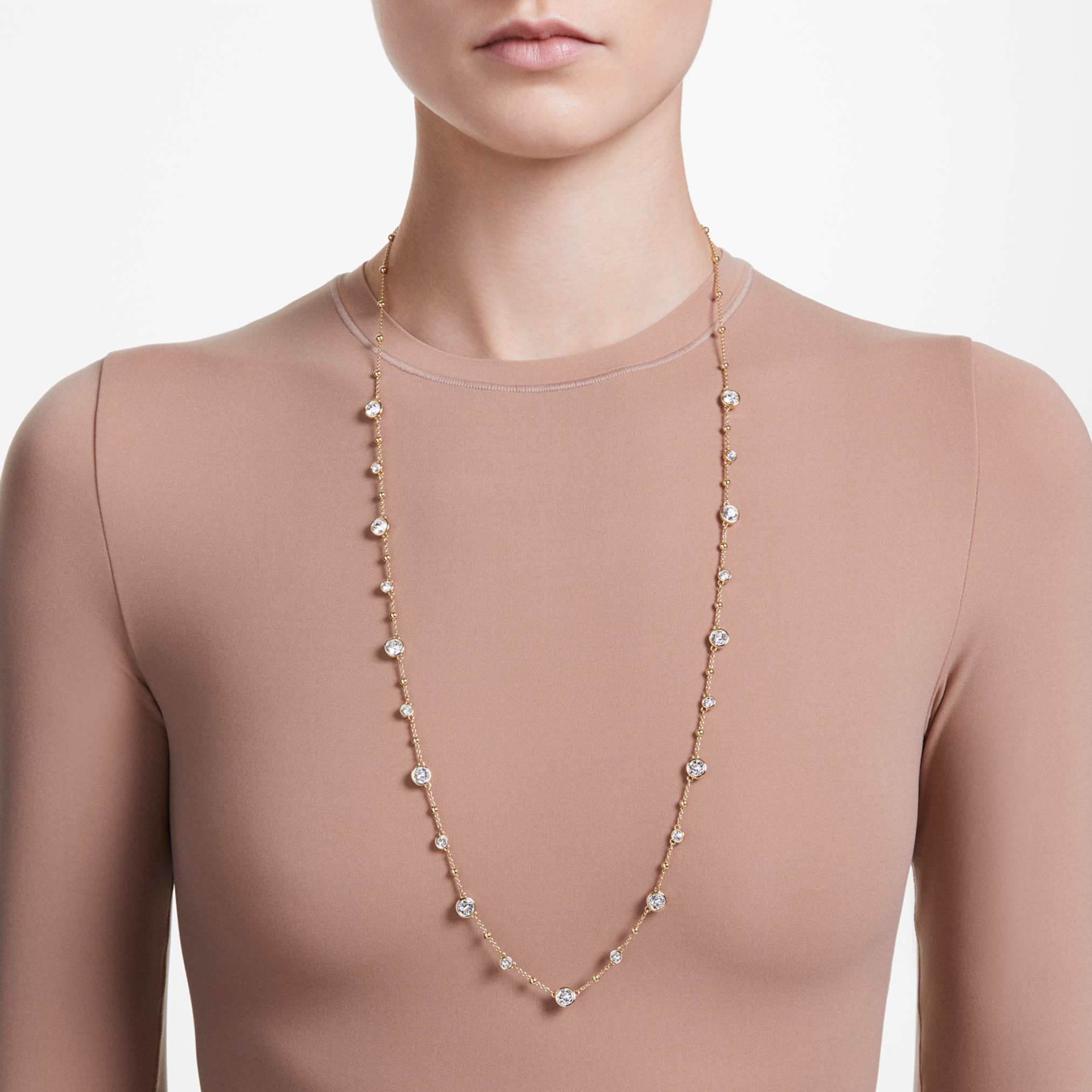 Imber strandage Round cut, White, Gold-tone plated - Image 4