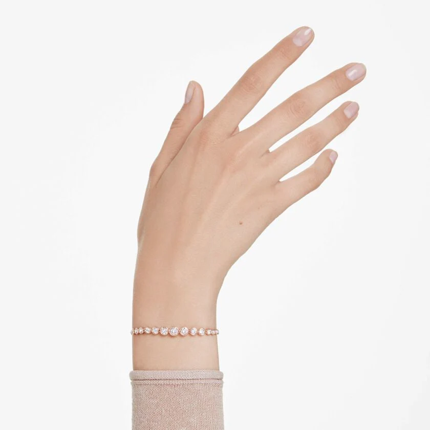 Imber Tennis bracelet Mixed round cuts, Pink, Rose gold-tone plated - Image 6