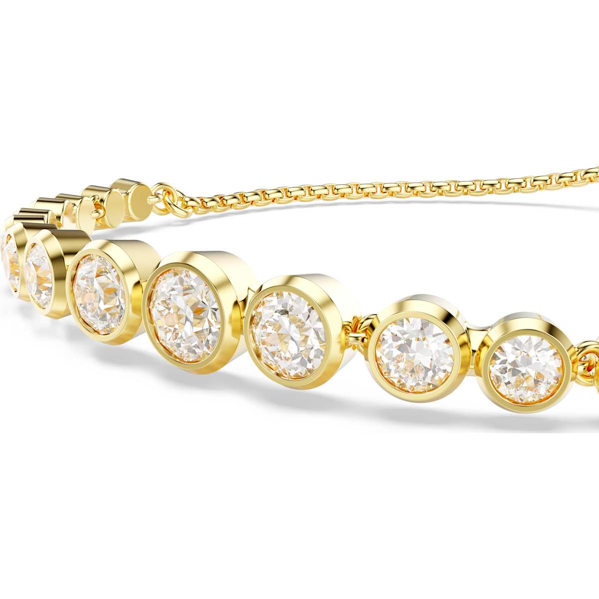 Imber Tennis bracelet Mixed round cuts, White, Gold-tone plated - Image 4