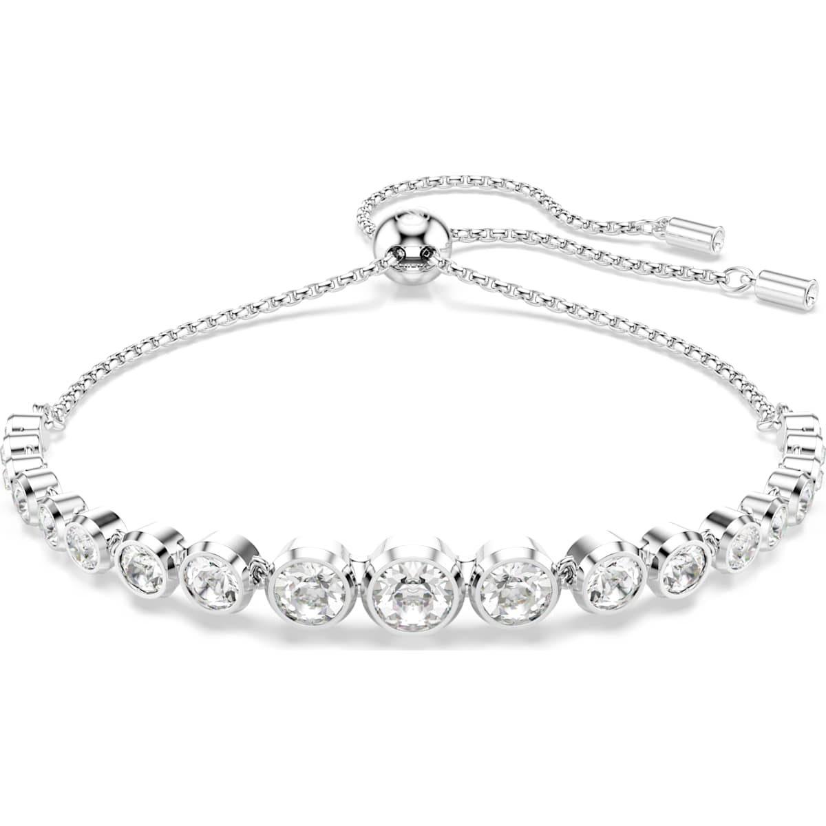 Imber Tennis bracelet Mixed round cuts, White, Rhodium plated