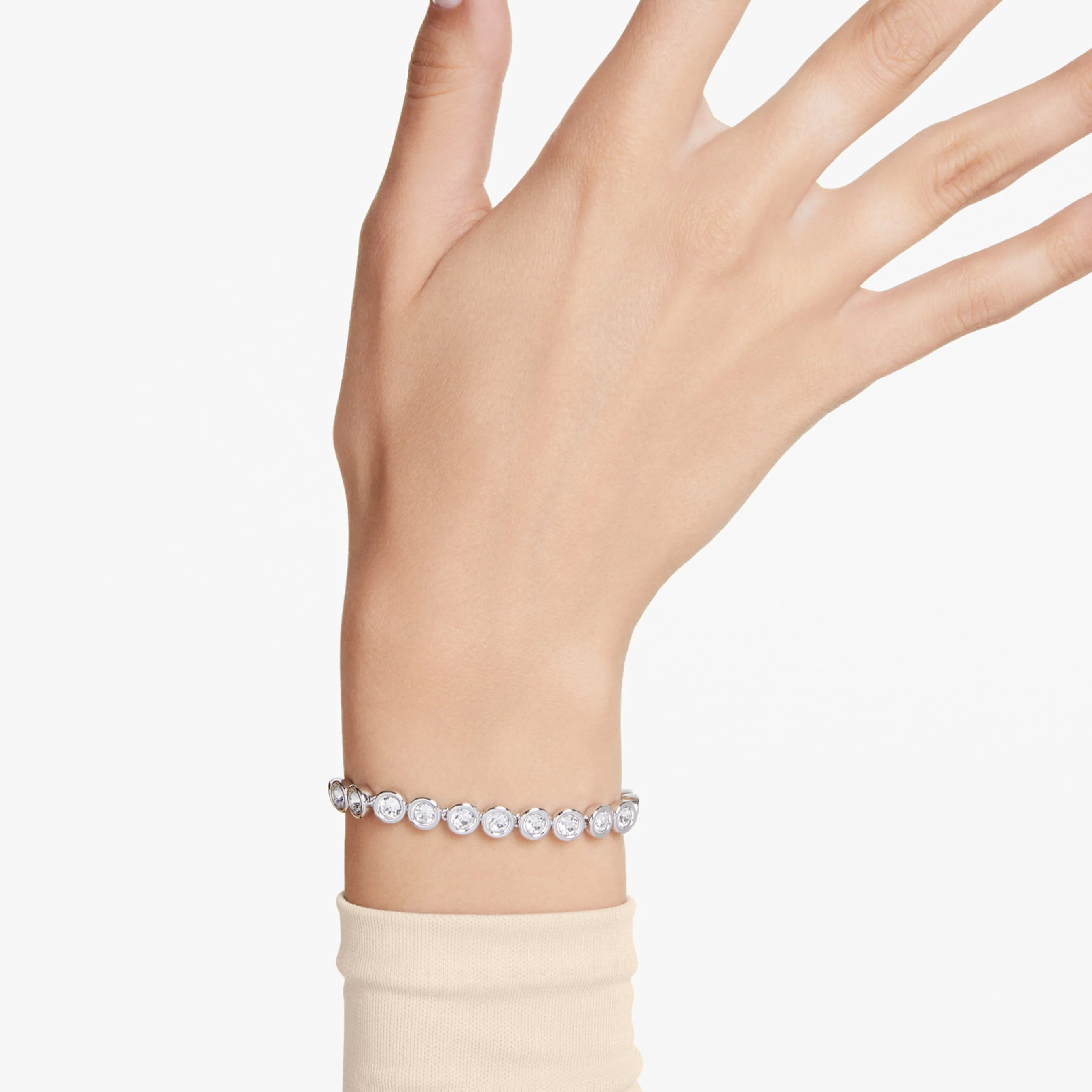 Imber Tennis bracelet Round cut, White, Rhodium plated - Image 6