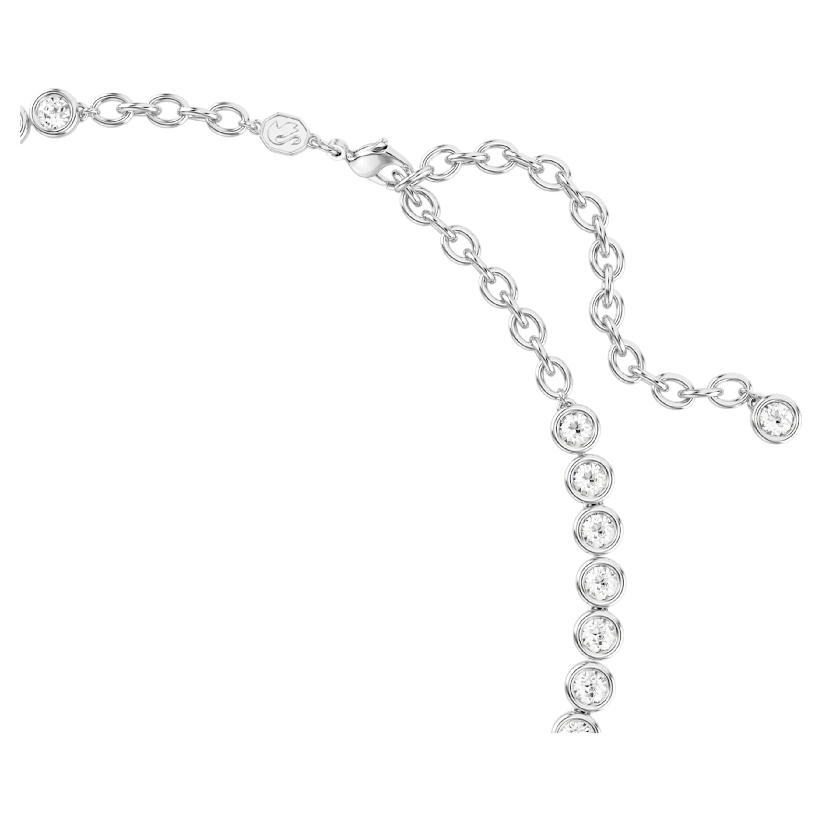 Imber Tennis necklace Round cut, White, Rhodium plated - Image 3