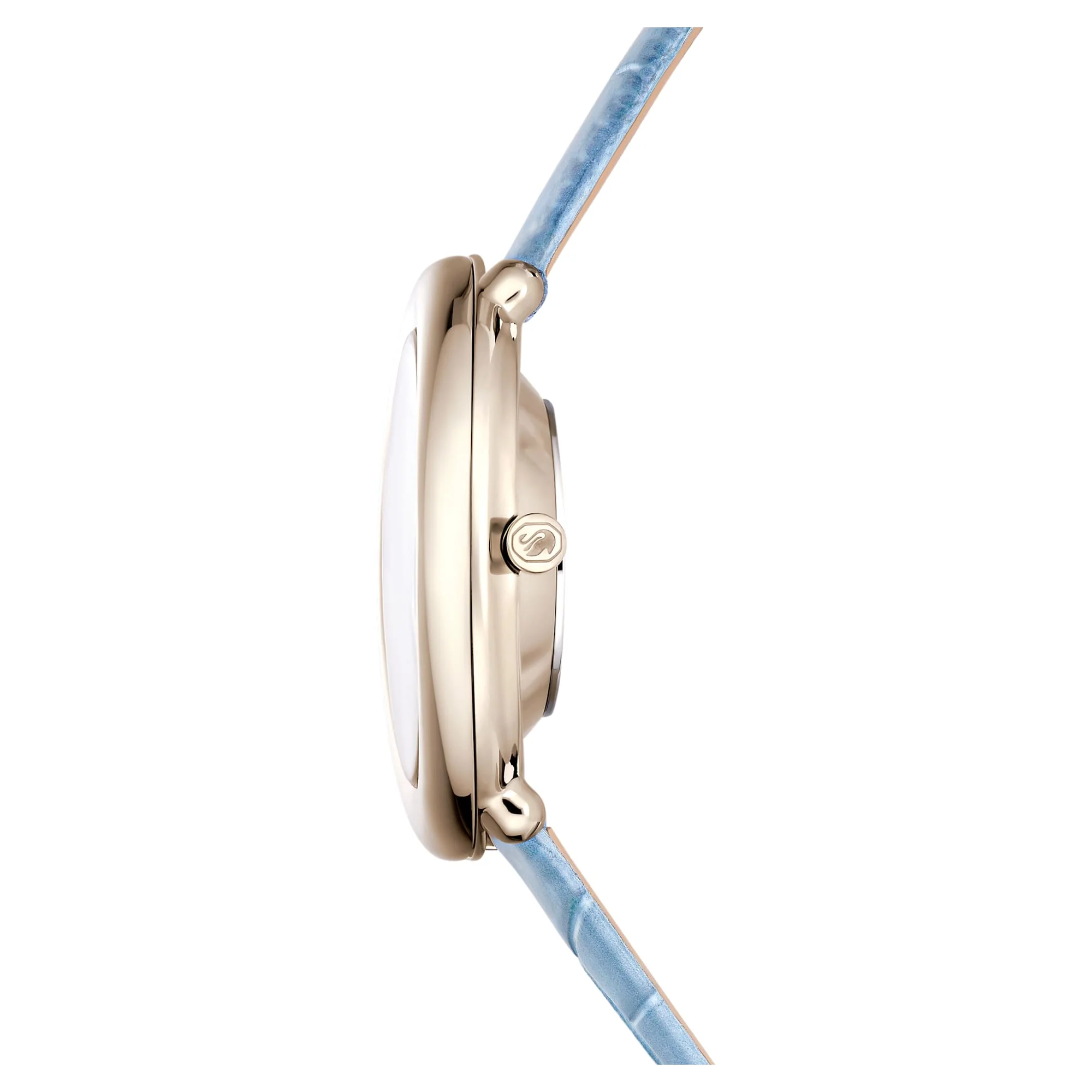 Imber watch Swiss Made, Leather strap, Blue, Champagne gold-tone finish - Image 6