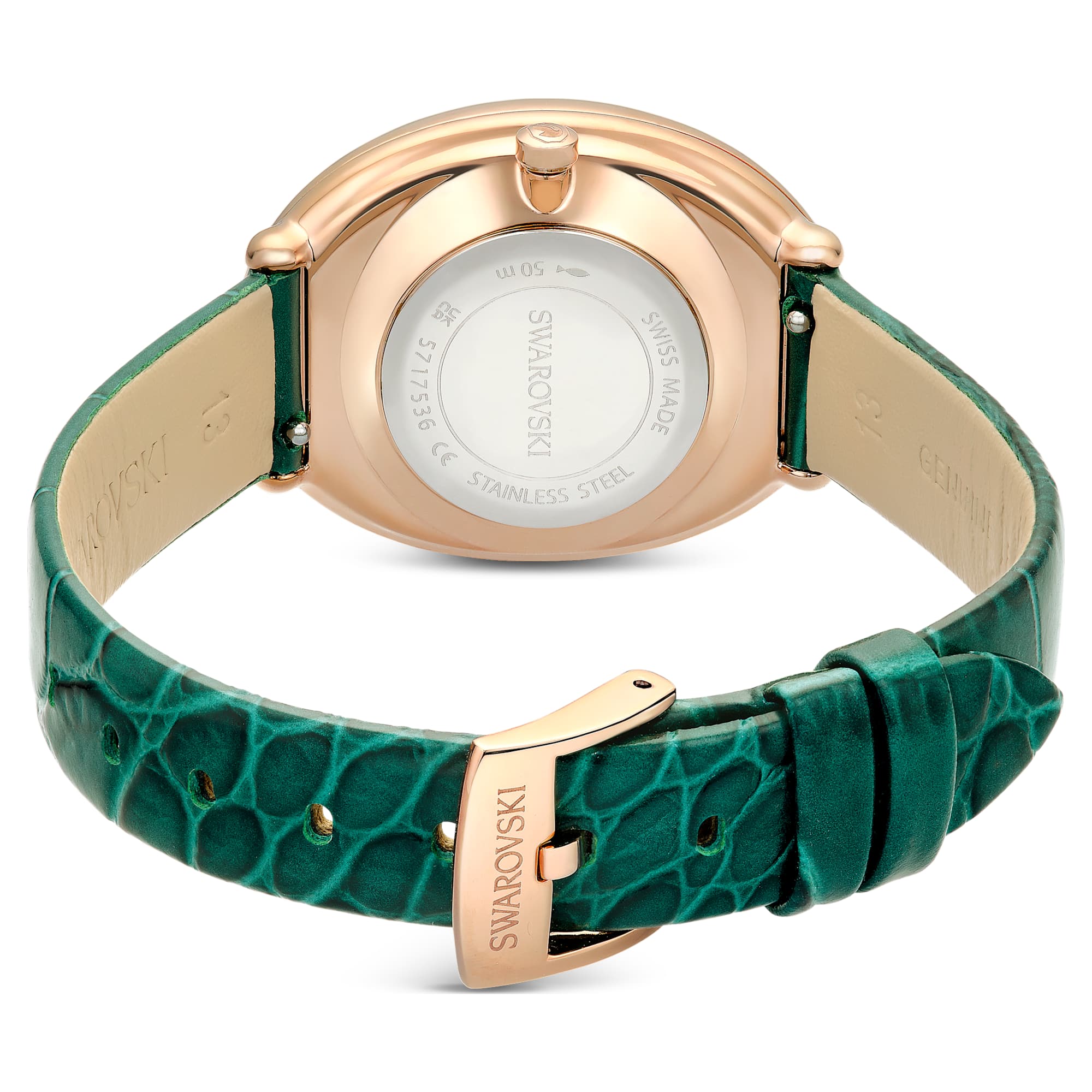 Imber watch Swiss Made, Leather strap, Green, Rose gold-tone finish - Image 3
