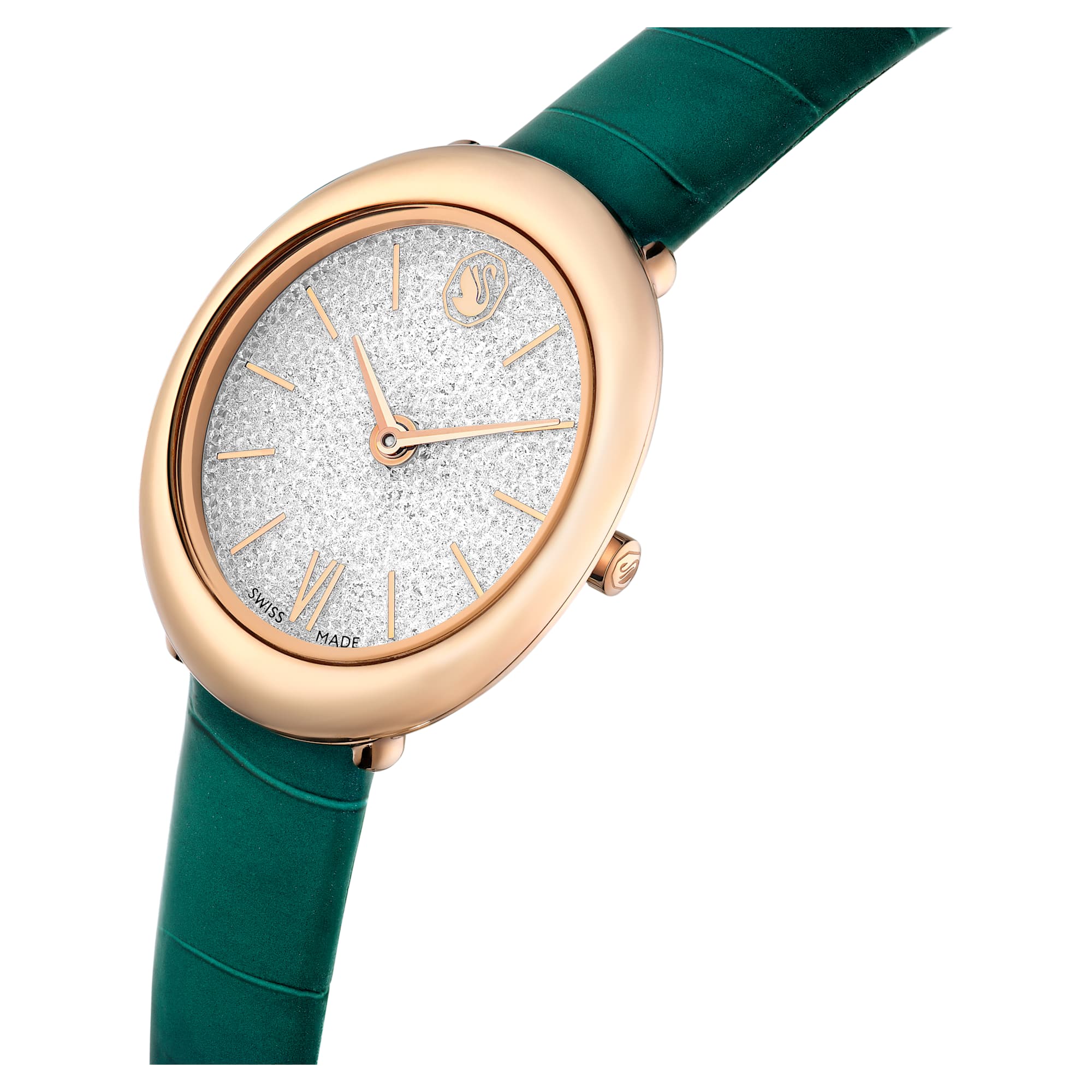 Imber watch Swiss Made, Leather strap, Green, Rose gold-tone finish - Image 4