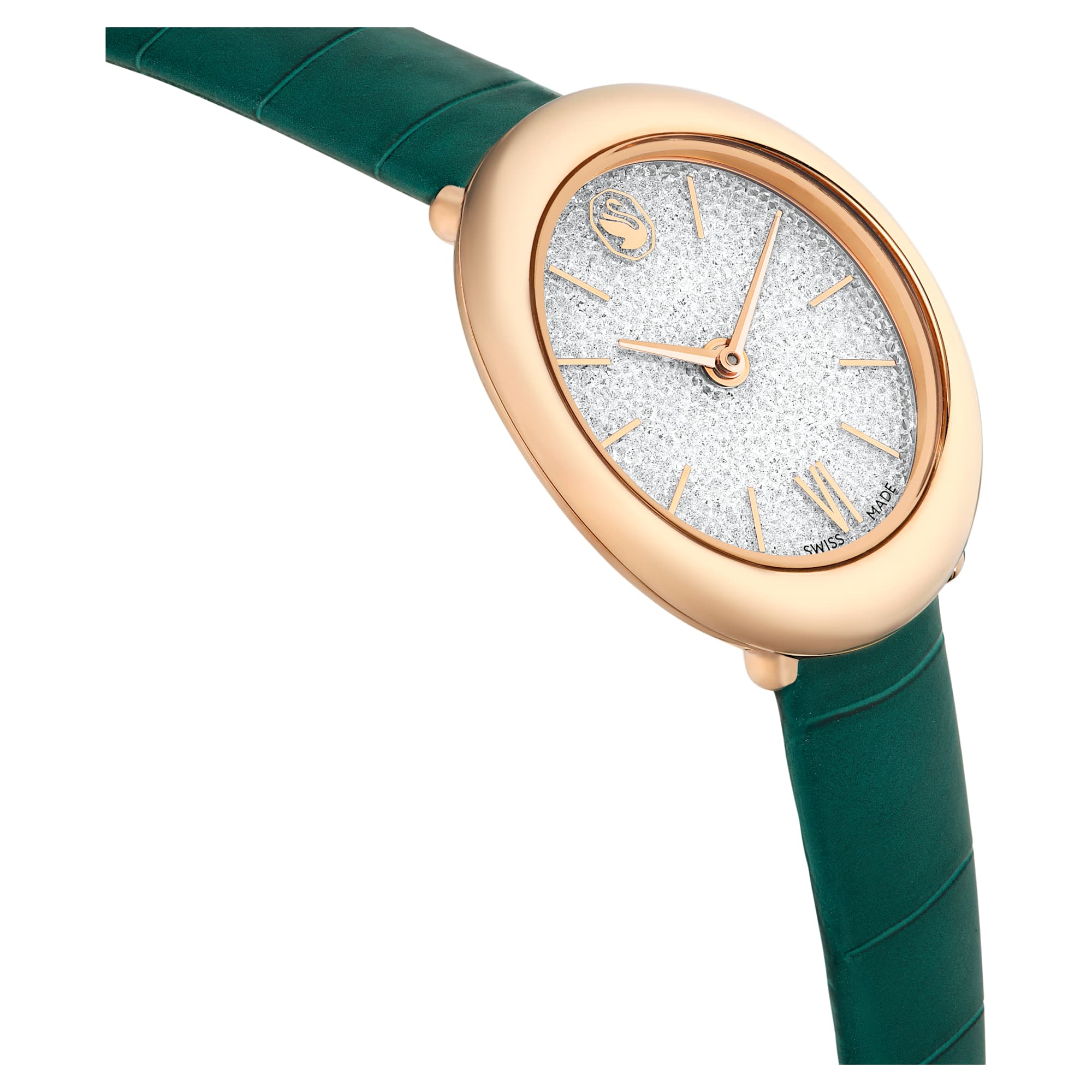 Imber watch Swiss Made, Leather strap, Green, Rose gold-tone finish - Image 5