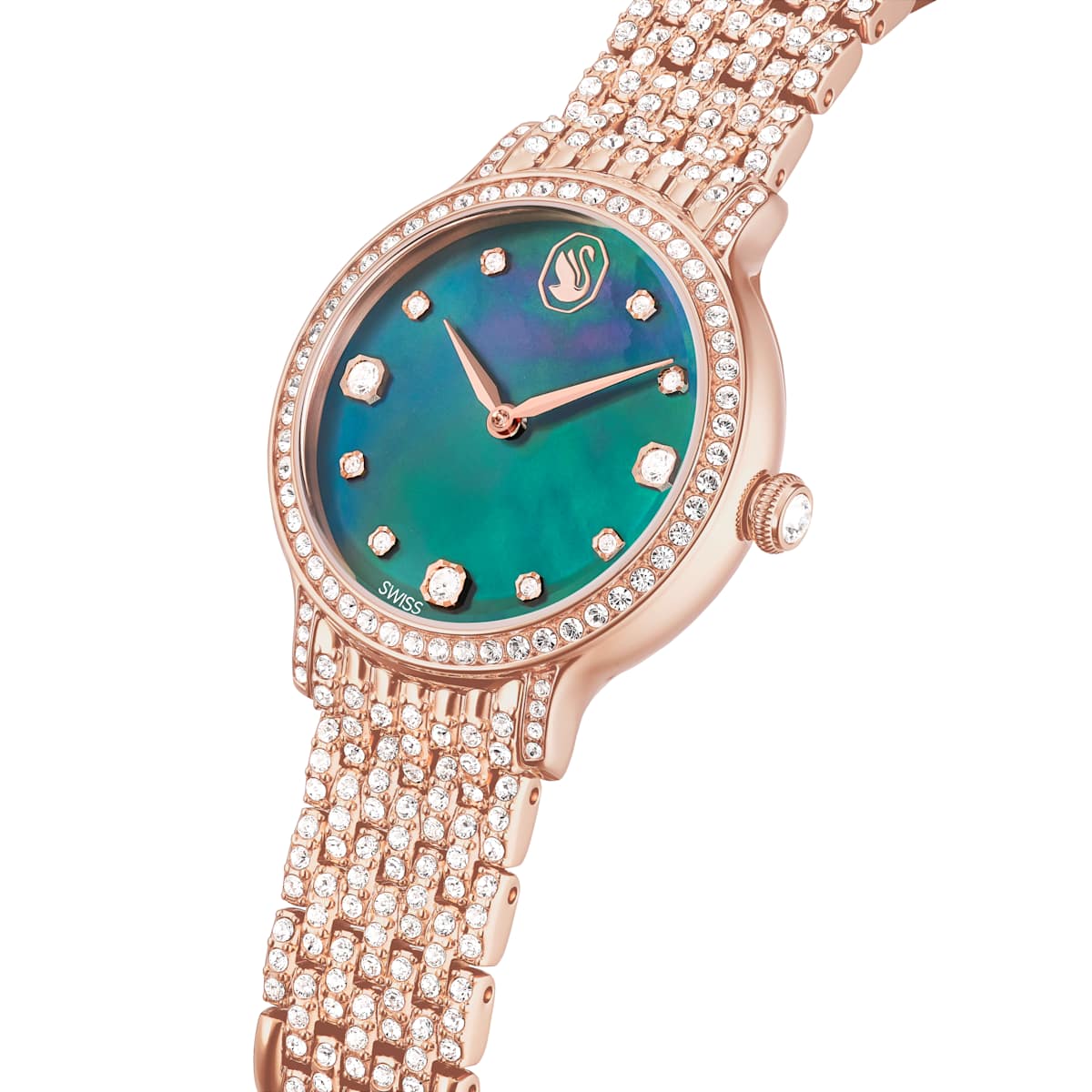 Imber watch, Swiss Made, Metal bracelet, Green, Rose gold-tone finish - Image 4