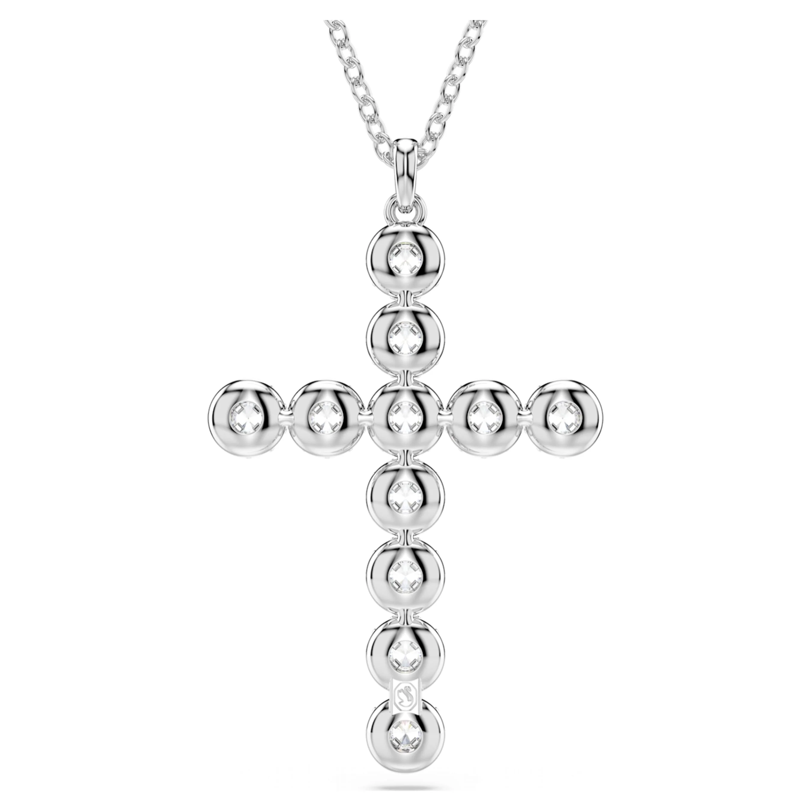 Insigne pendant Mixed cuts, Cross, White, Rhodium plated - Image 4