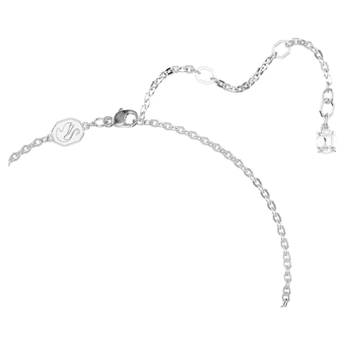 Insigne pendant Pavé, Cross, White, Rhodium plated - Image 3