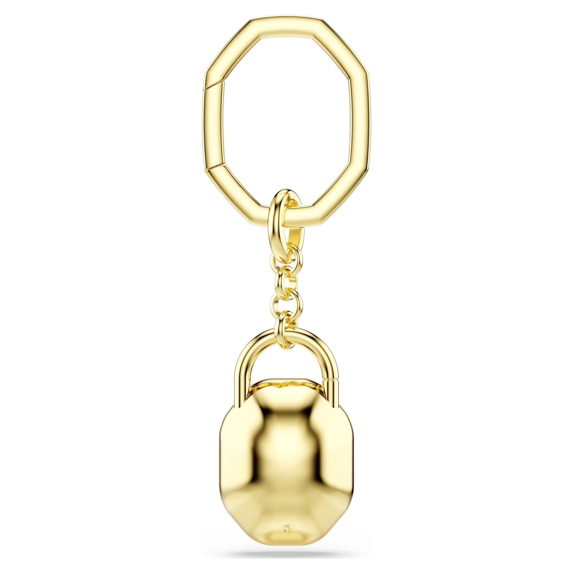 Key ring Oval cut, White, Gold-tone plated - Image 5